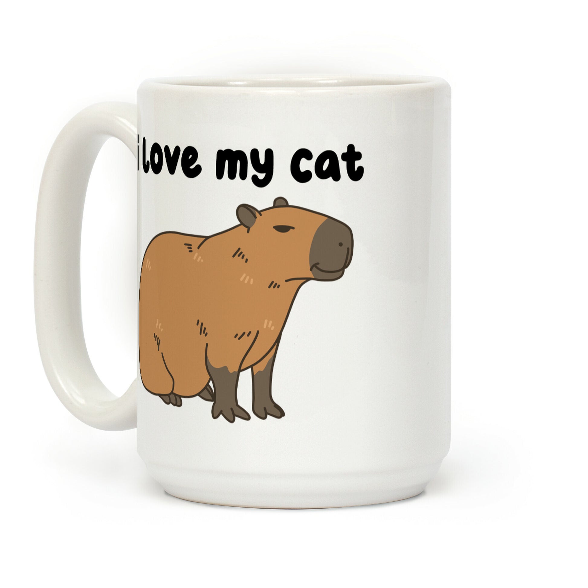 I Love My Cat Capybara Coffee Mug