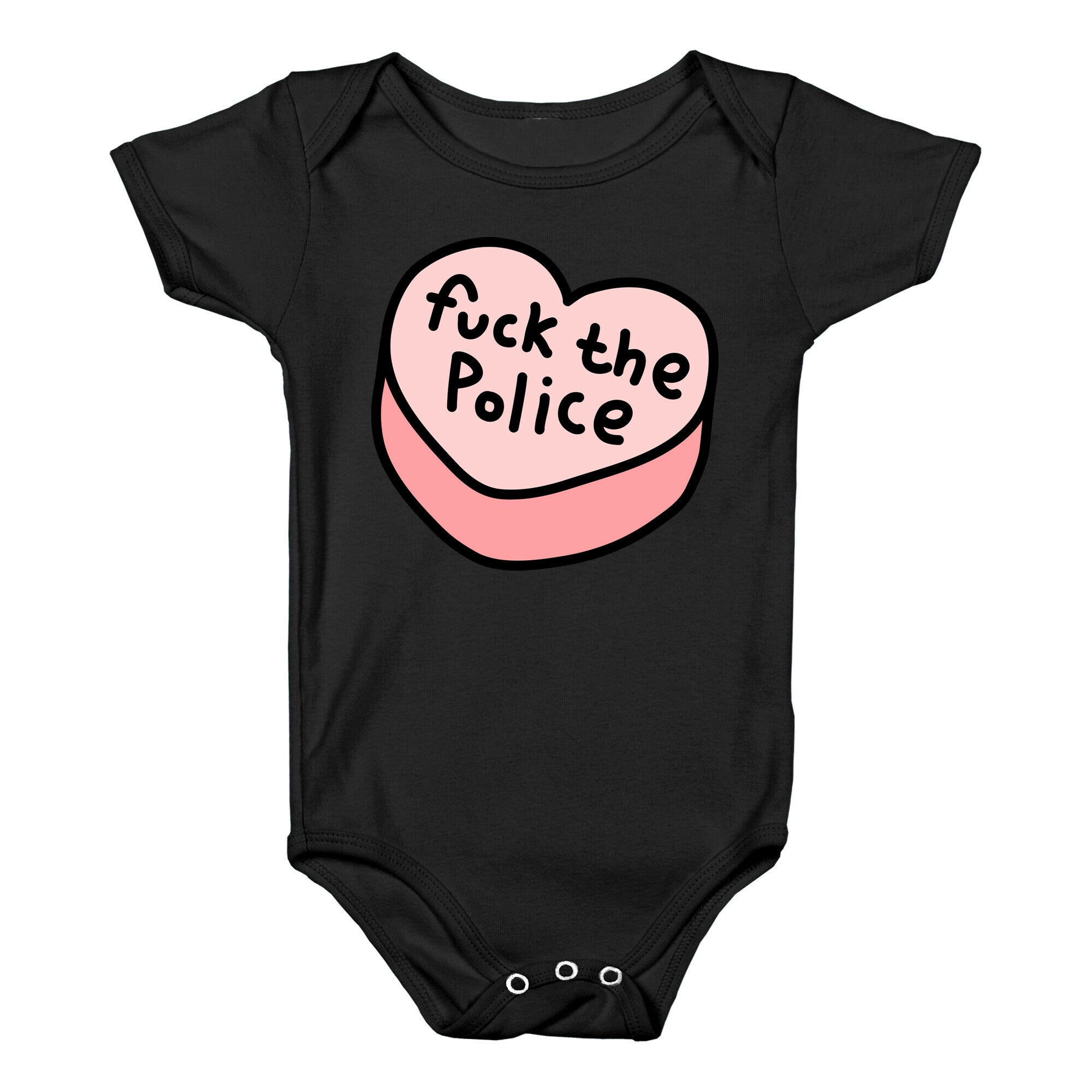 Fuck The Police Conversation Heart  Baby One Piece