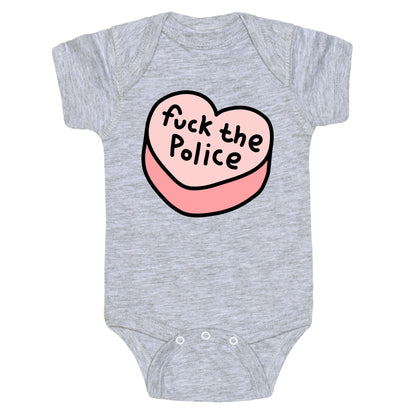 Fuck The Police Conversation Heart  Baby One Piece