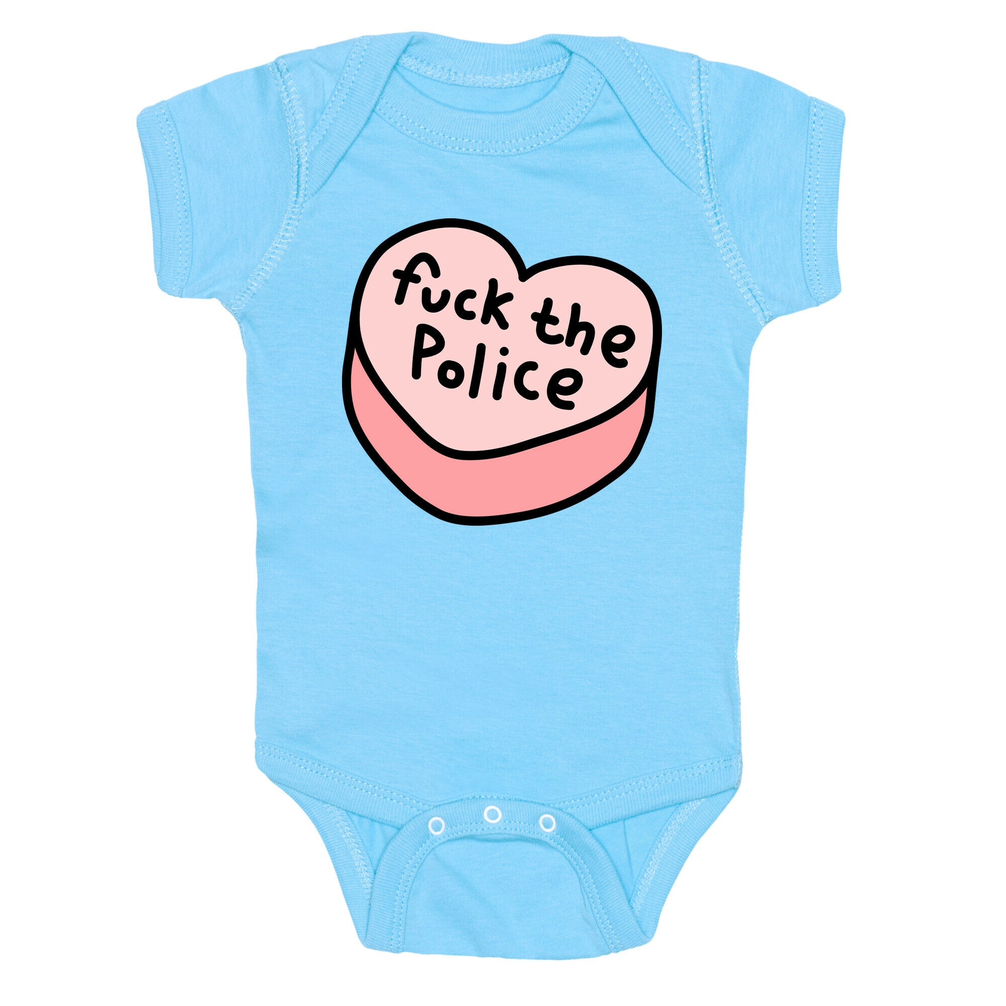Fuck The Police Conversation Heart  Baby One Piece