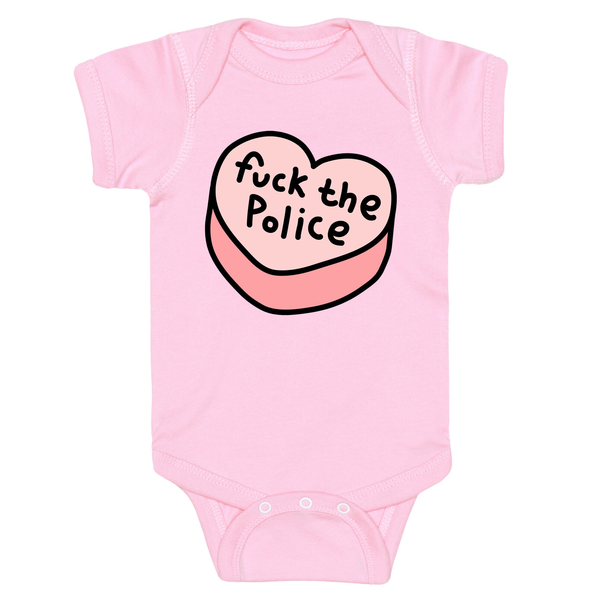 Fuck The Police Conversation Heart  Baby One Piece