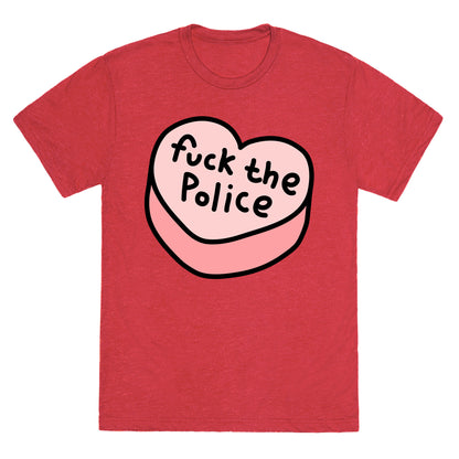 Fuck The Police Conversation Heart  Unisex Triblend Tee