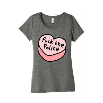 Fuck The Police Conversation Heart  Women's Triblend Tee