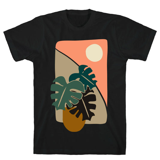Minimalist Monstera Illustration T-Shirt