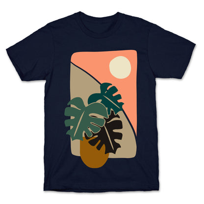 Minimalist Monstera Illustration T-Shirt