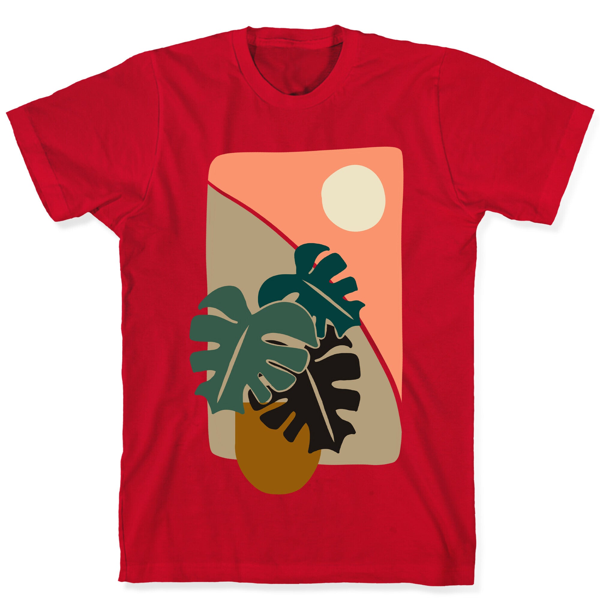 Minimalist Monstera Illustration T-Shirt