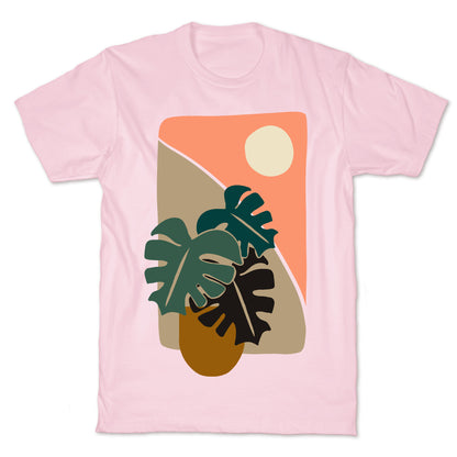 Minimalist Monstera Illustration T-Shirt