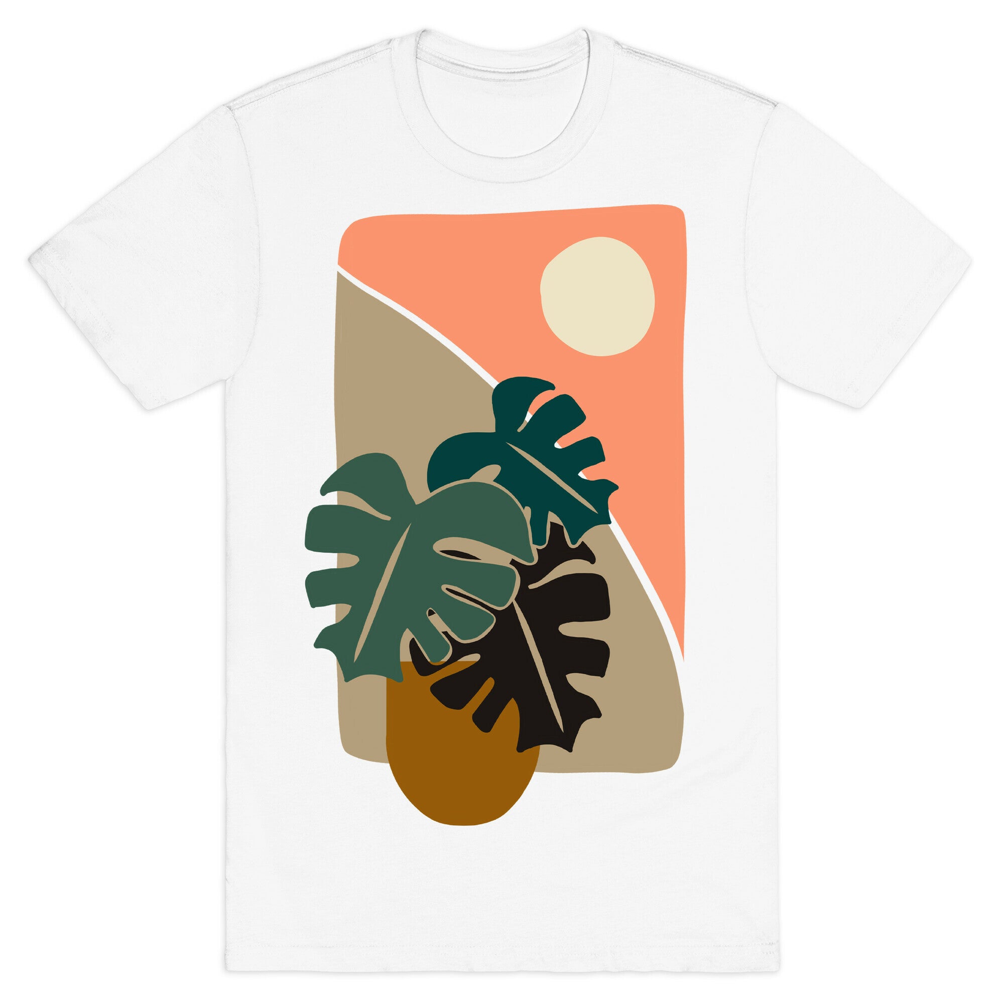 Minimalist Monstera Illustration T-Shirt
