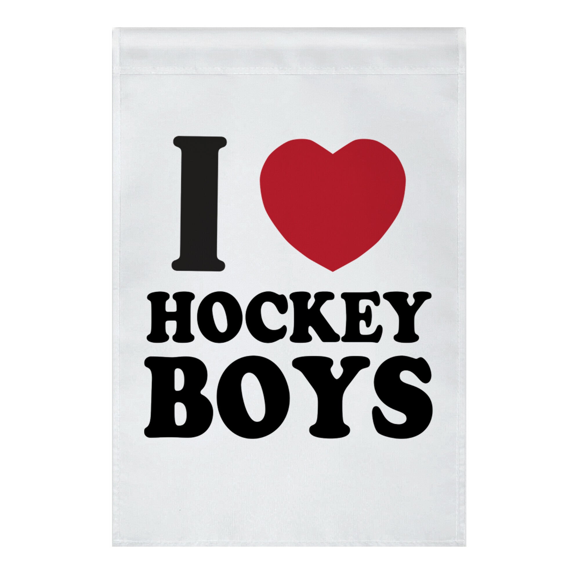 I Love Hockey Boys Garden Flag