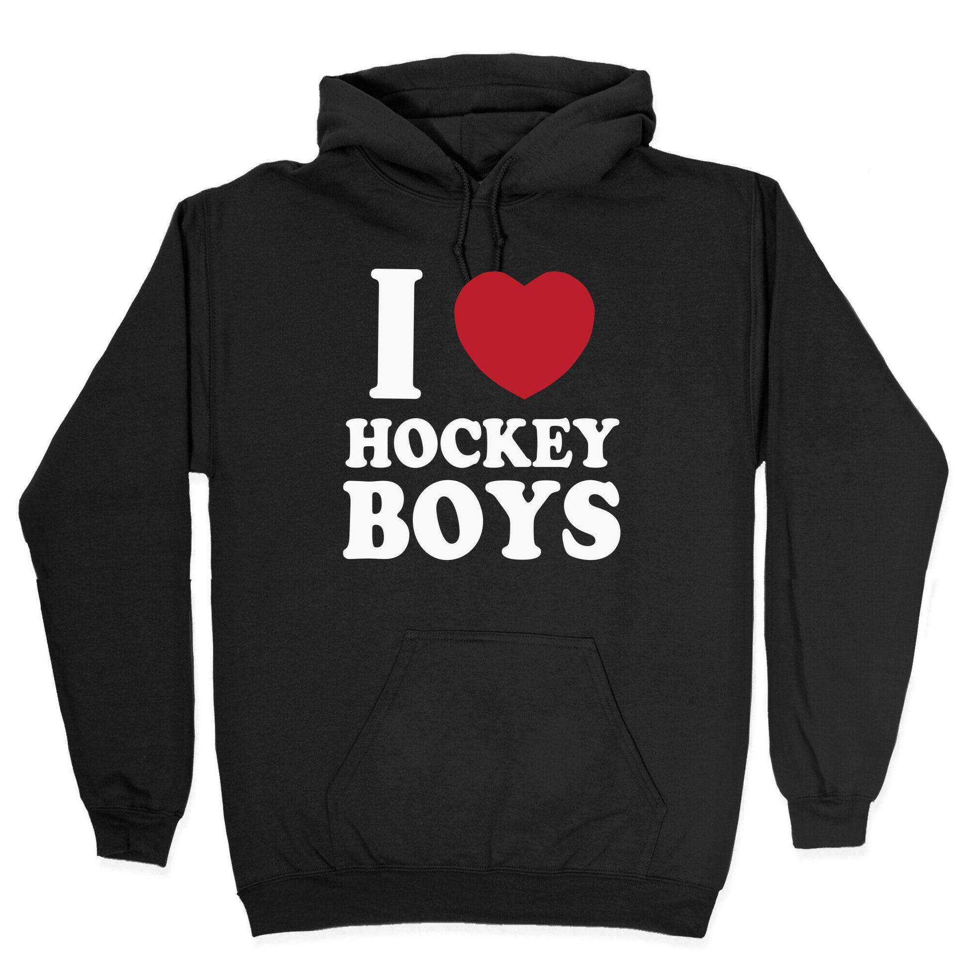 I Love Hockey Boys Hoodie