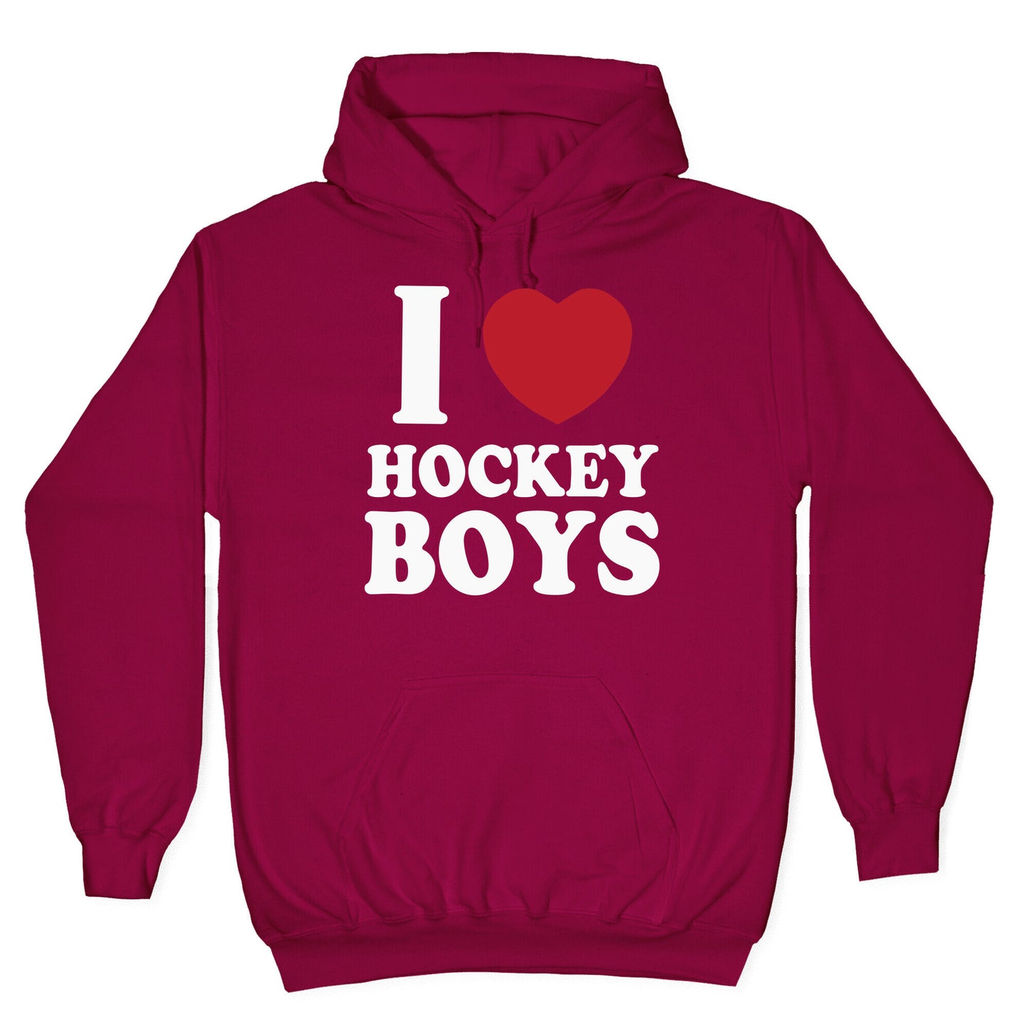 I Love Hockey Boys Hoodie