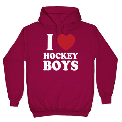 I Love Hockey Boys Hoodie