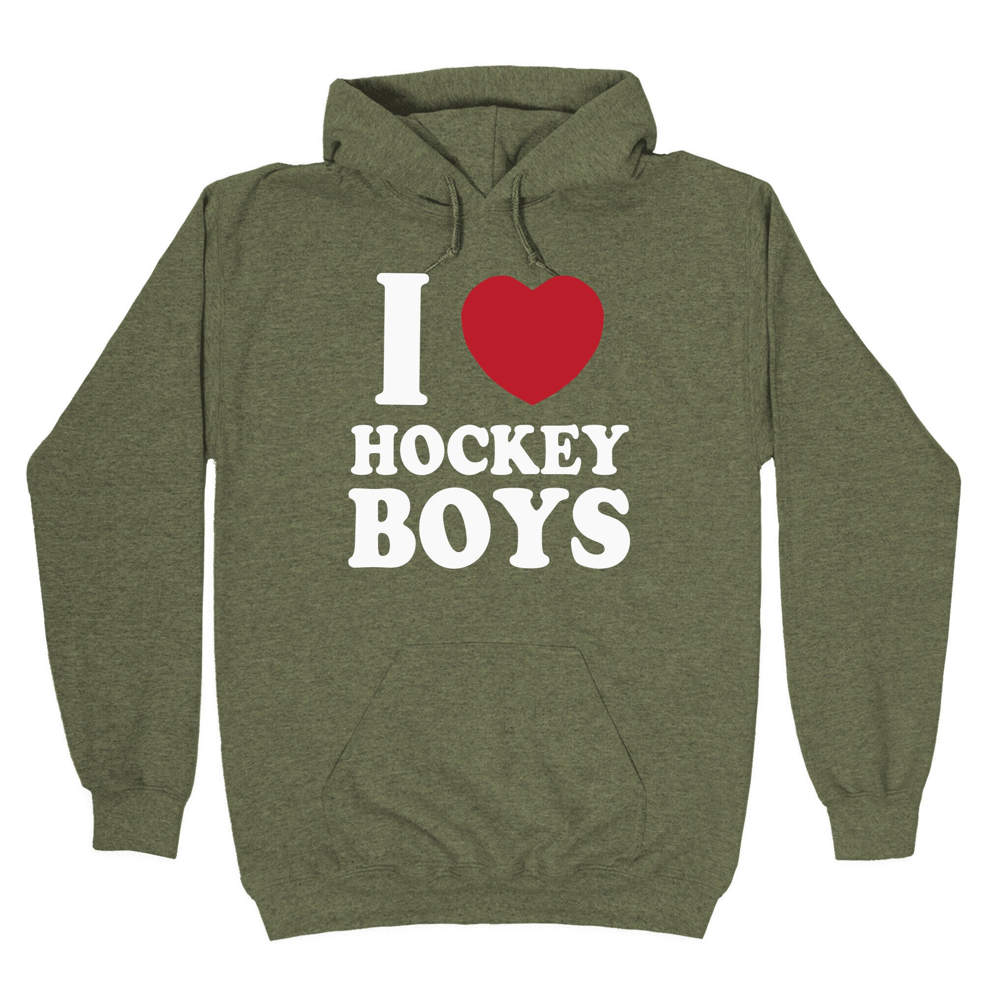 I Love Hockey Boys Hoodie
