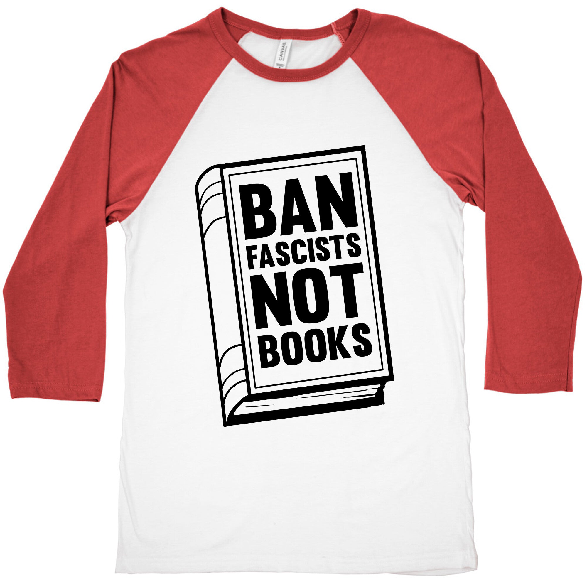 Ban Fascists Not Books Baseball Tee