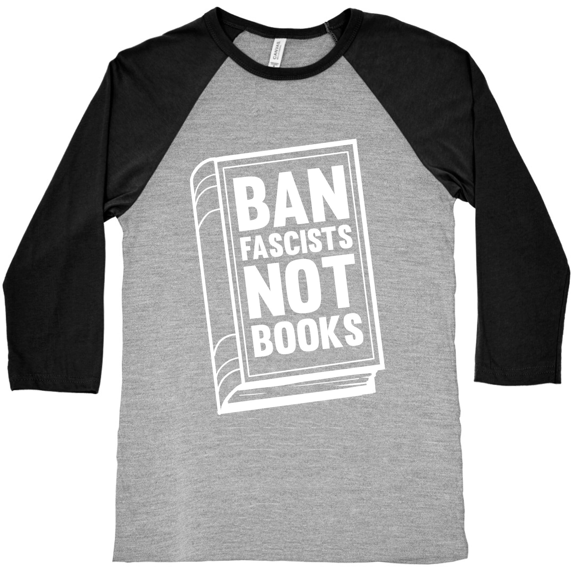 Ban Fascists Not Books Baseball Tee
