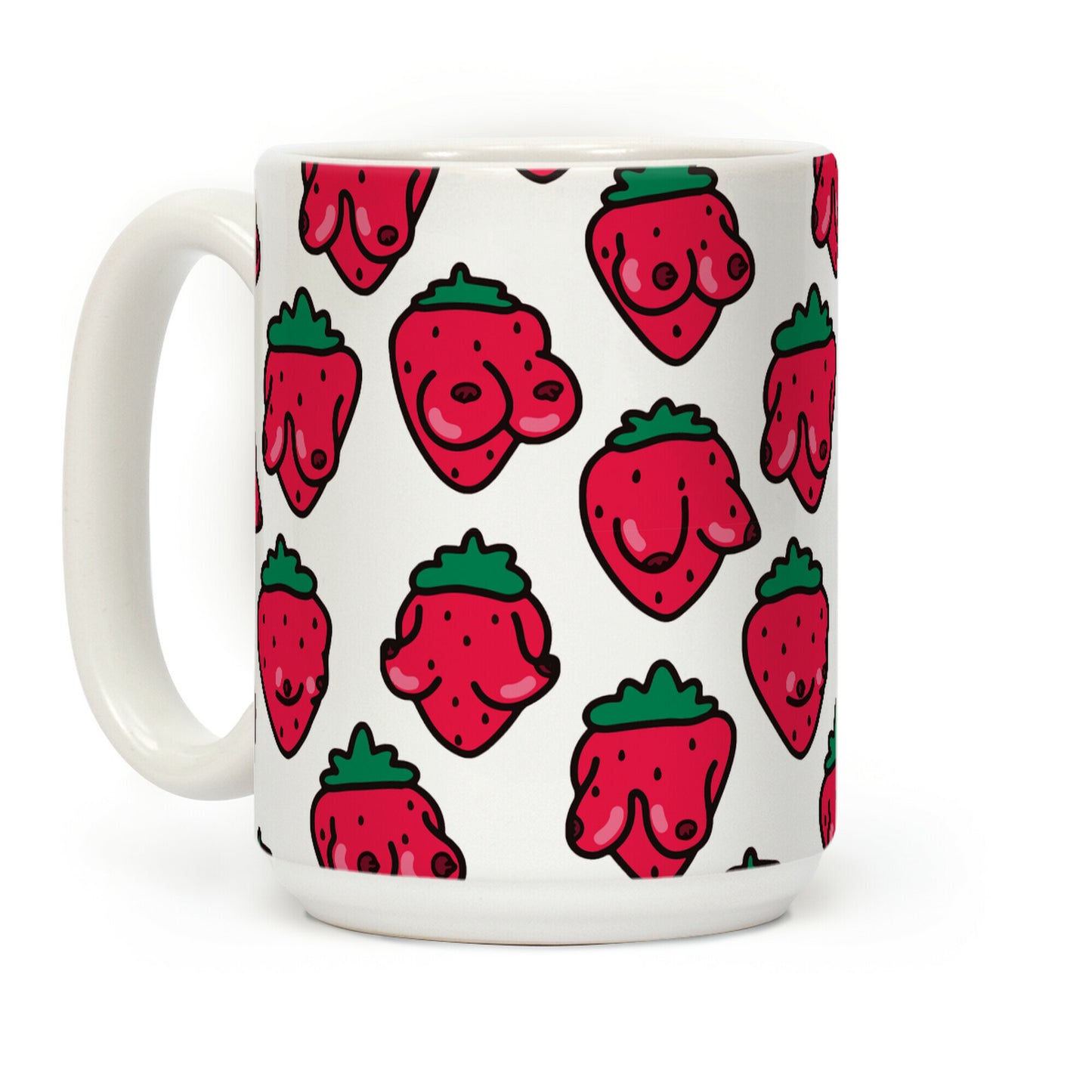 Strawboobies Pattern Coffee Mug
