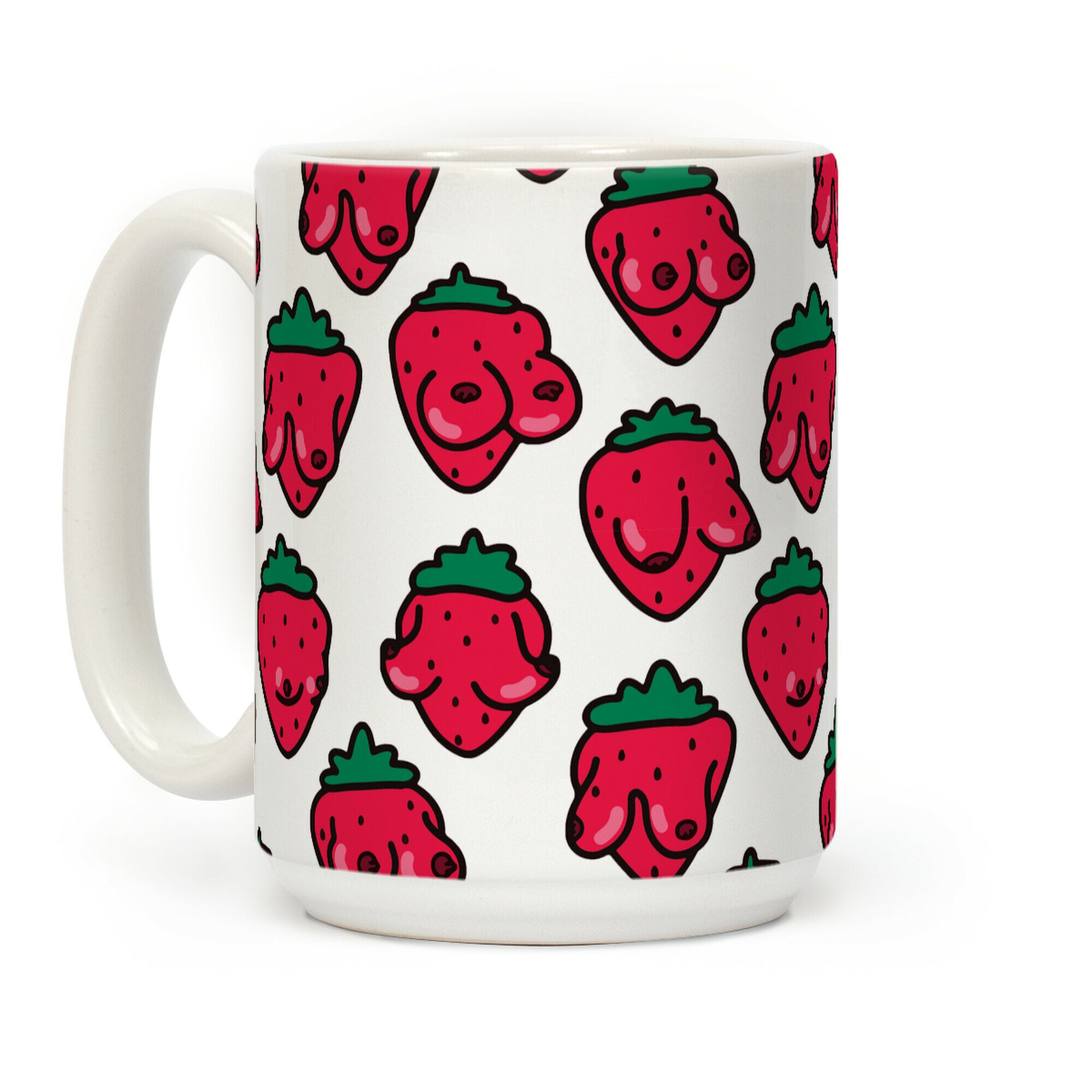 Strawboobies Pattern Coffee Mug