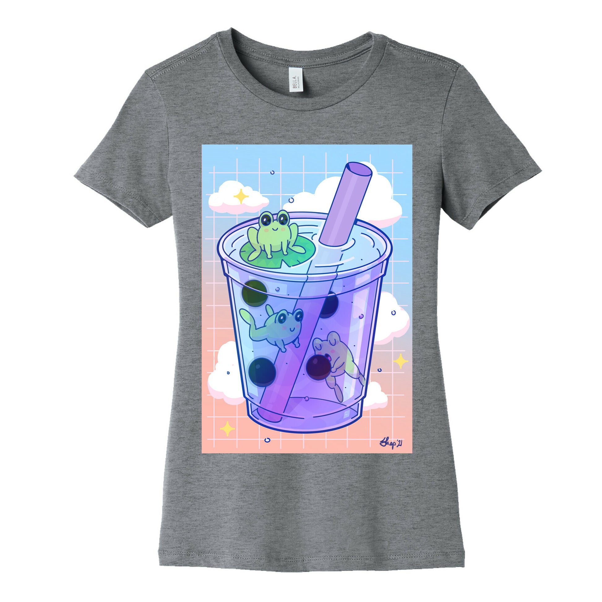 Kawaii Boba Frogs Women's Cotton Tee