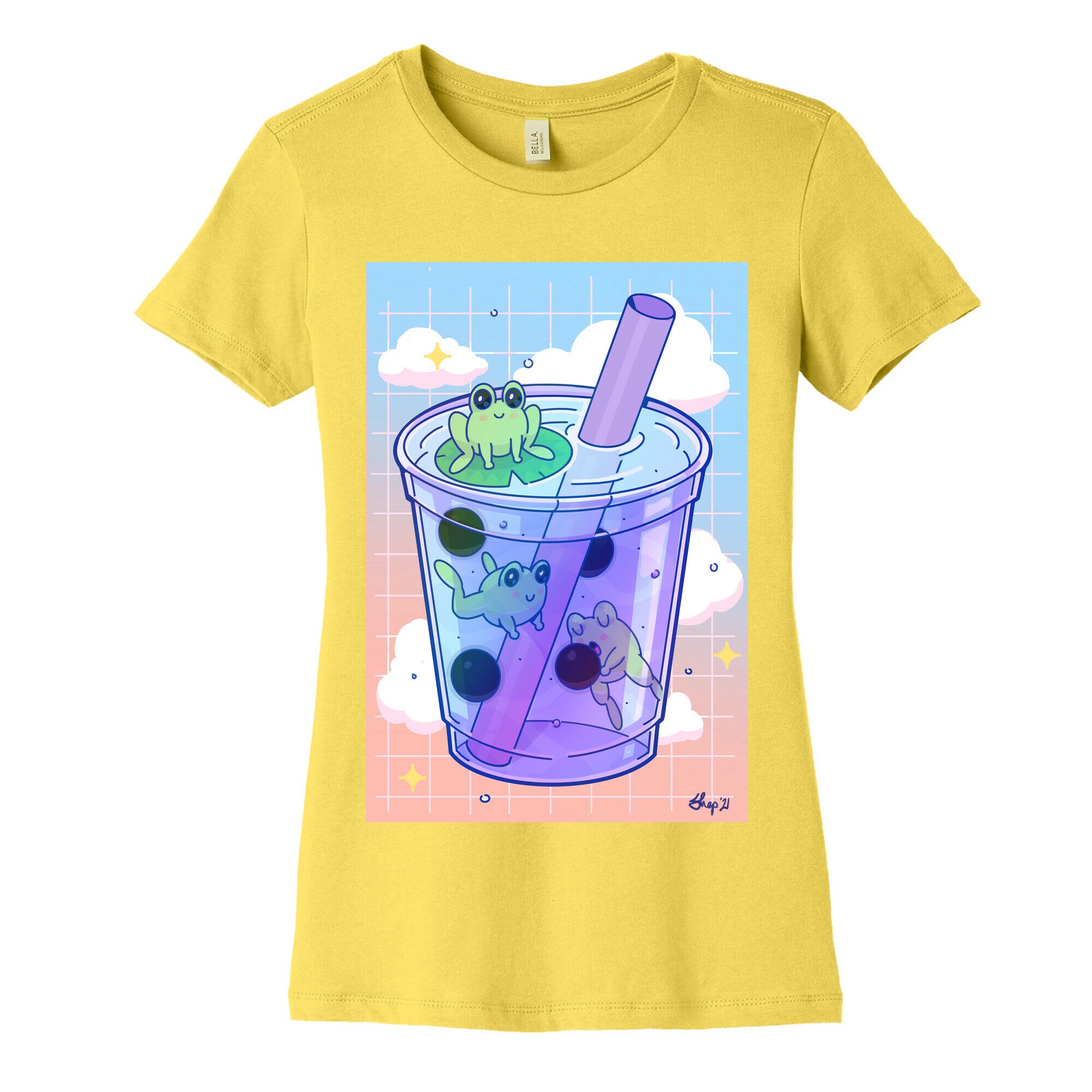 Kawaii Boba Frogs Women's Cotton Tee