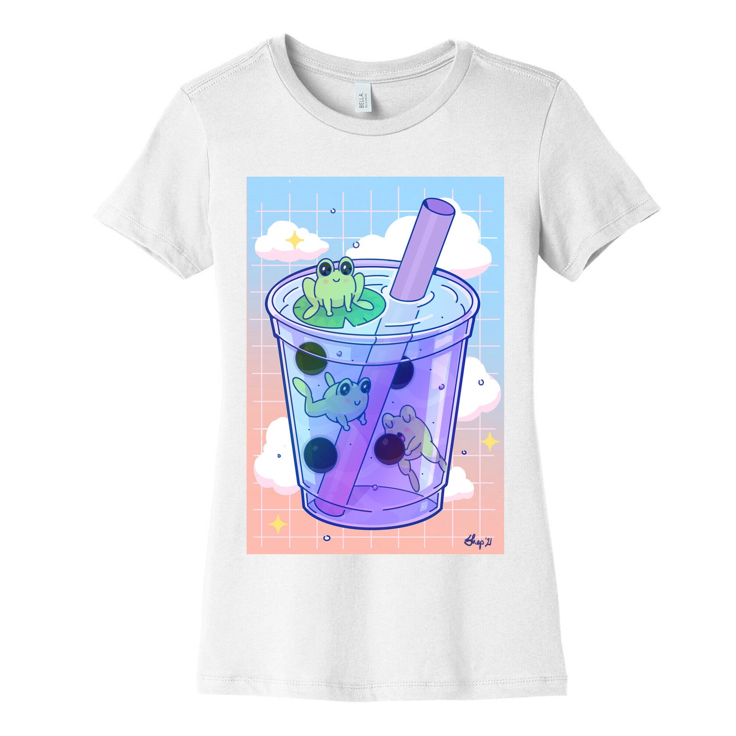 Kawaii Boba Frogs Women's Cotton Tee