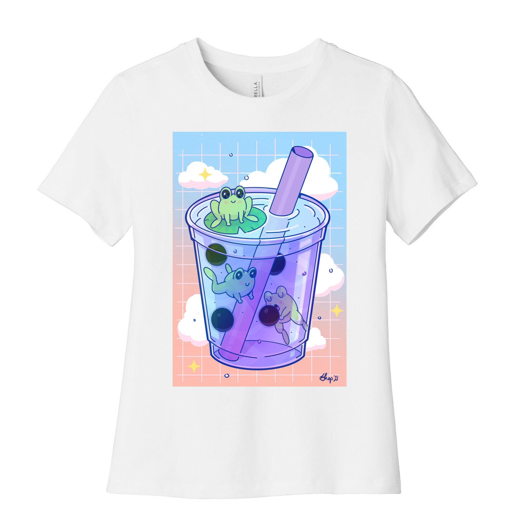 Kawaii Boba Frogs Women's Cotton Tee