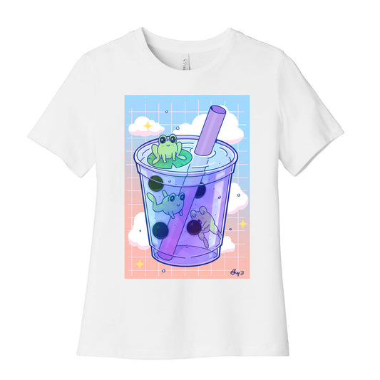 Kawaii Boba Frogs Women's Cotton Tee