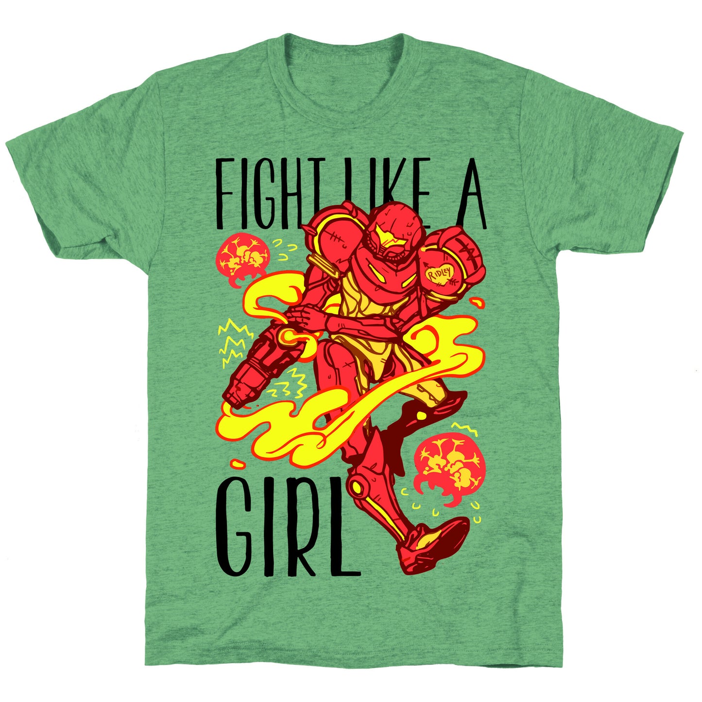 Fight Like A Girl Samus Parody Unisex Triblend Tee