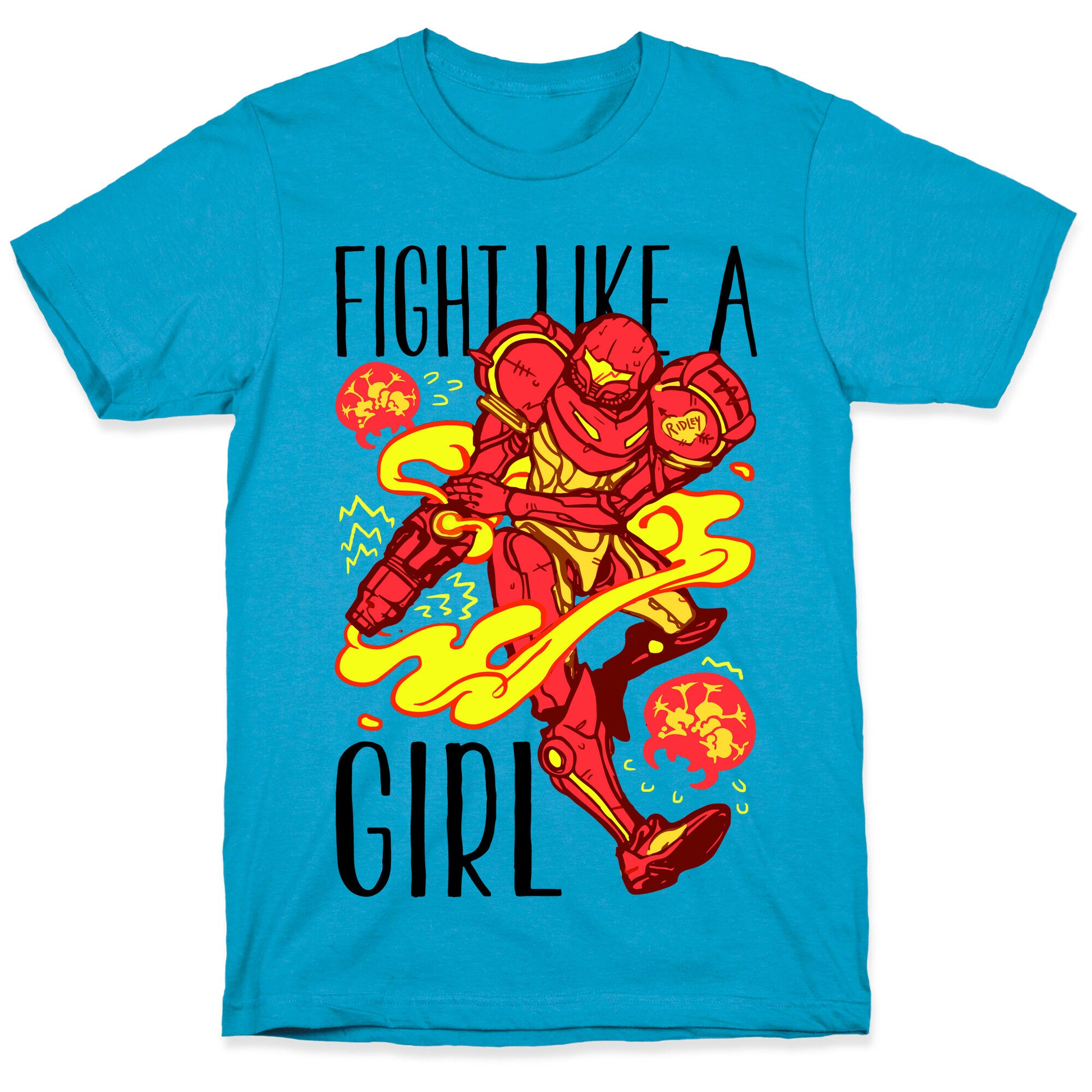 Fight Like A Girl Samus Parody Unisex Triblend Tee