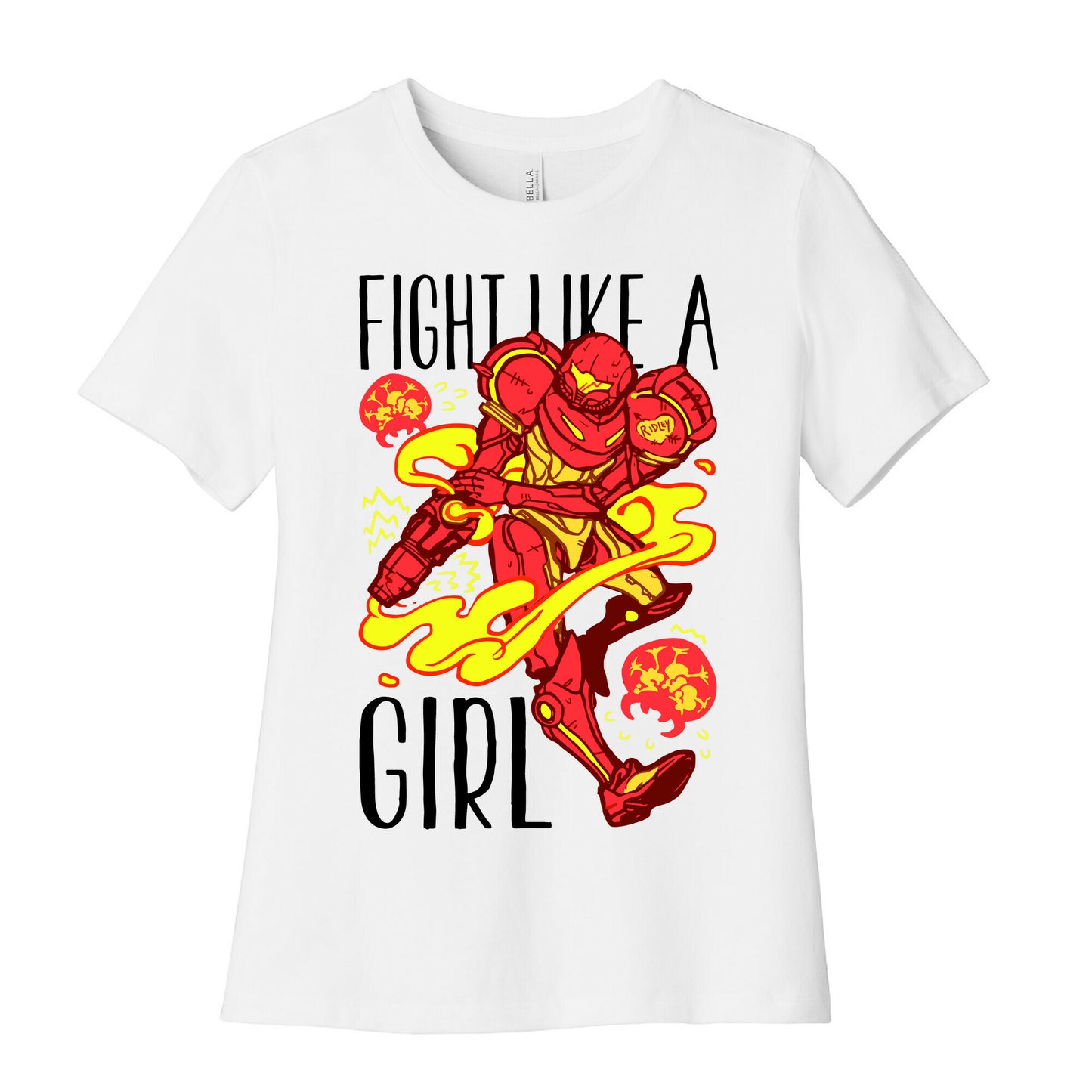 Fight Like A Girl Samus Parody Women's Cotton Tee