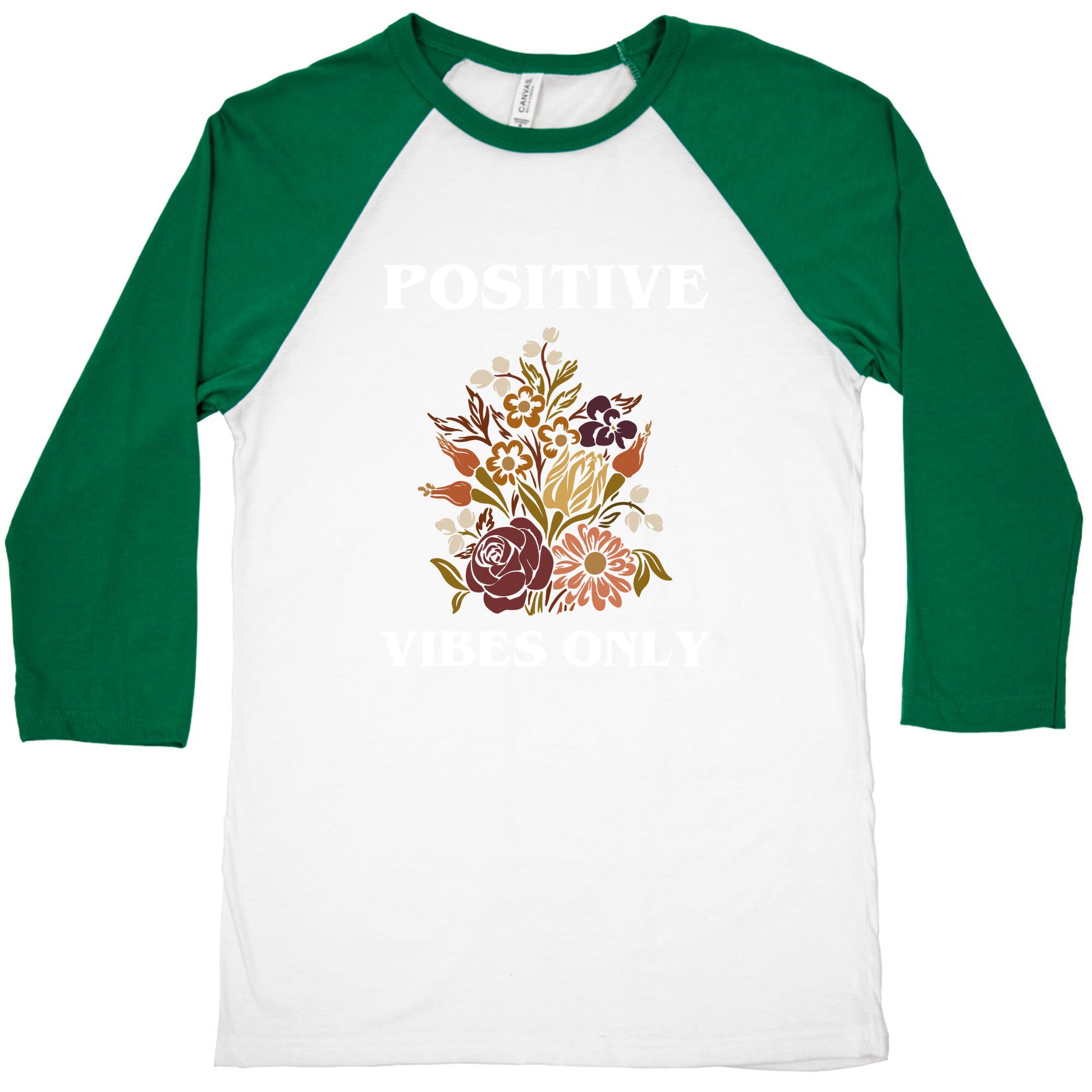 Positive Vibes Only With A Graphic Of A Sunflower Baseball Tee