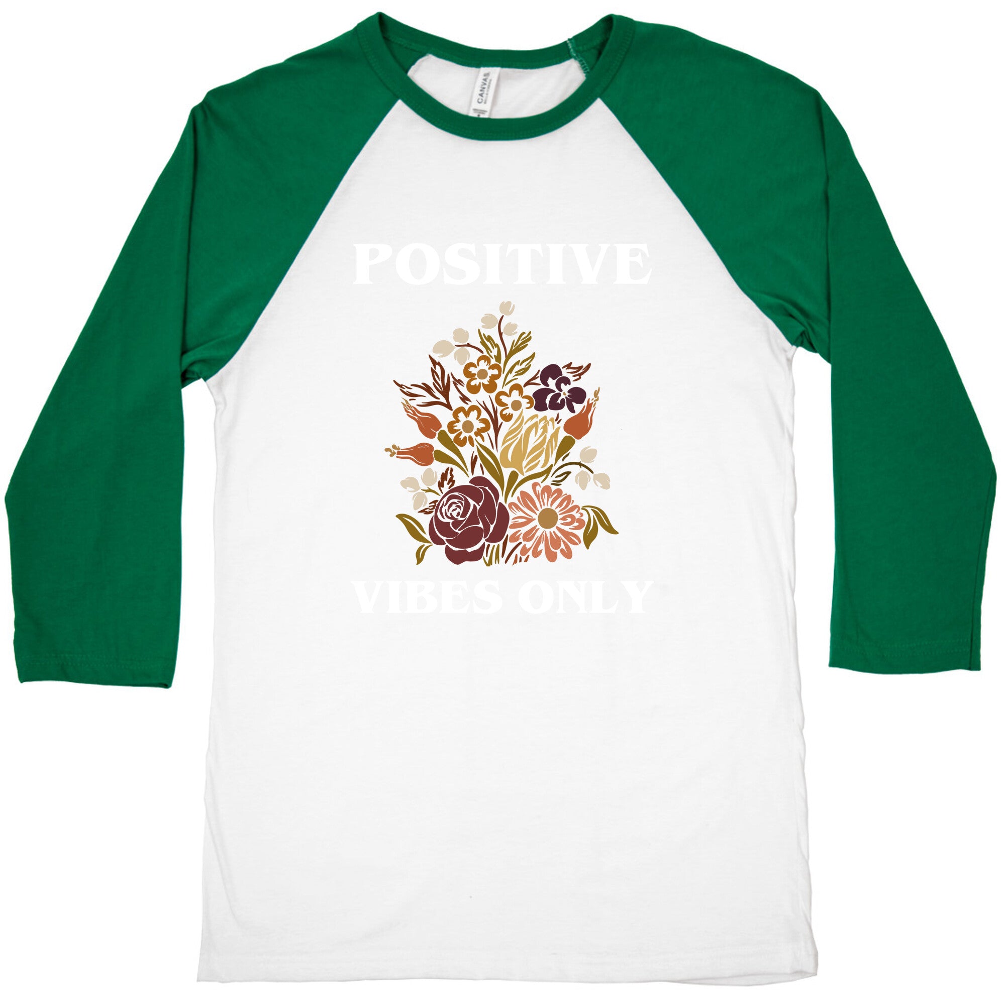 Positive Vibes Only With A Graphic Of A Sunflower Baseball Tee