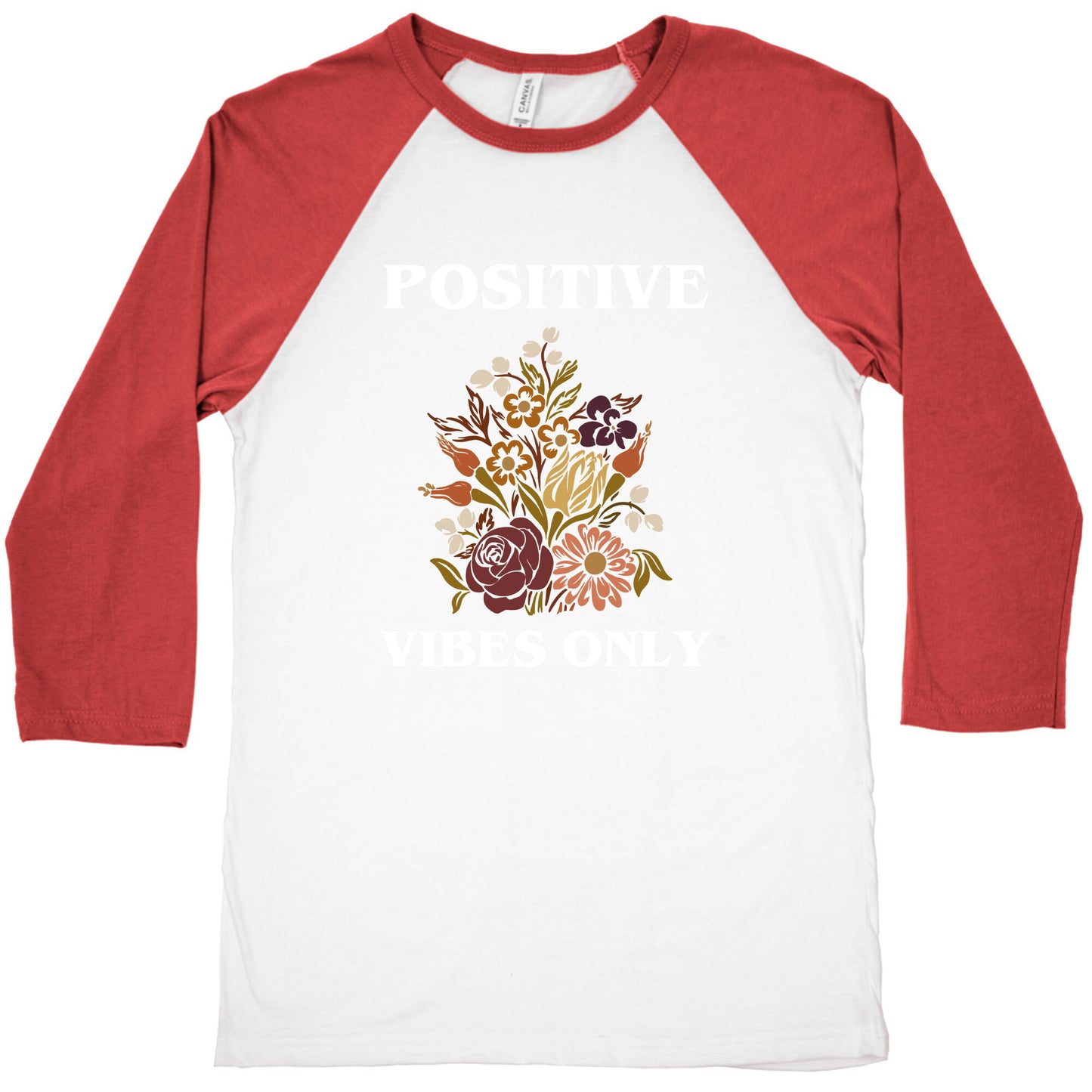 Positive Vibes Only With A Graphic Of A Sunflower Baseball Tee