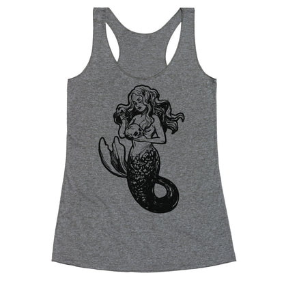 A Mermaid and Her Skull Racerback Tank