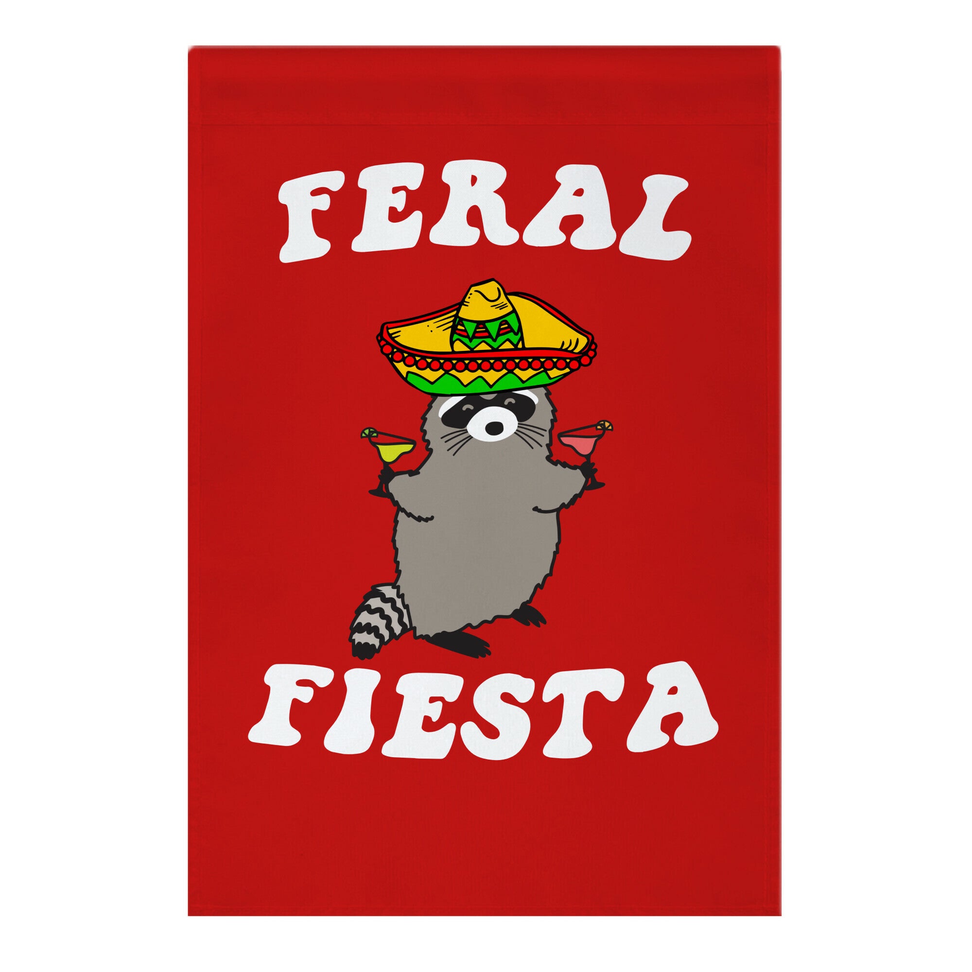Feral Fiesta (Raccoon) Garden Flag