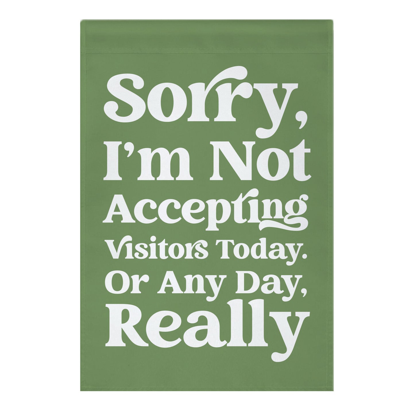 Sorry, I'm Not Accepting Visitors Today. Or Any Day Really Garden Flag