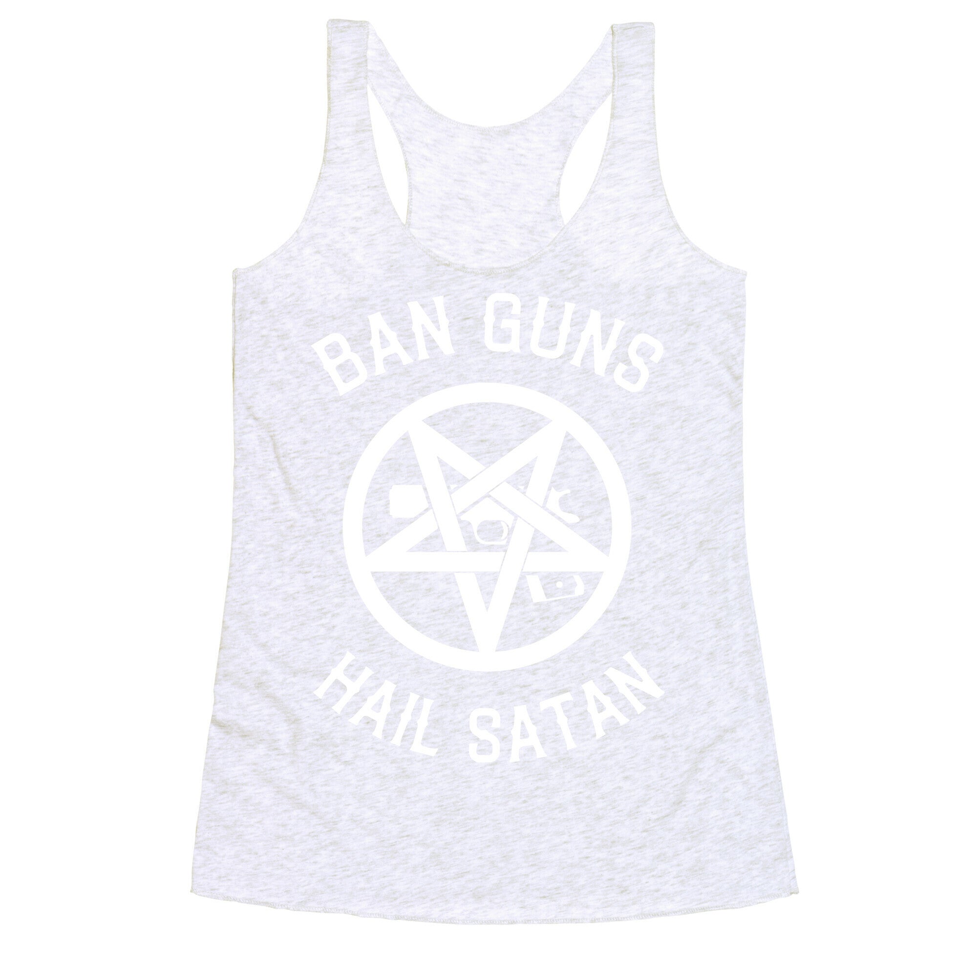 Ban Guns Hail Satan Racerback Tank