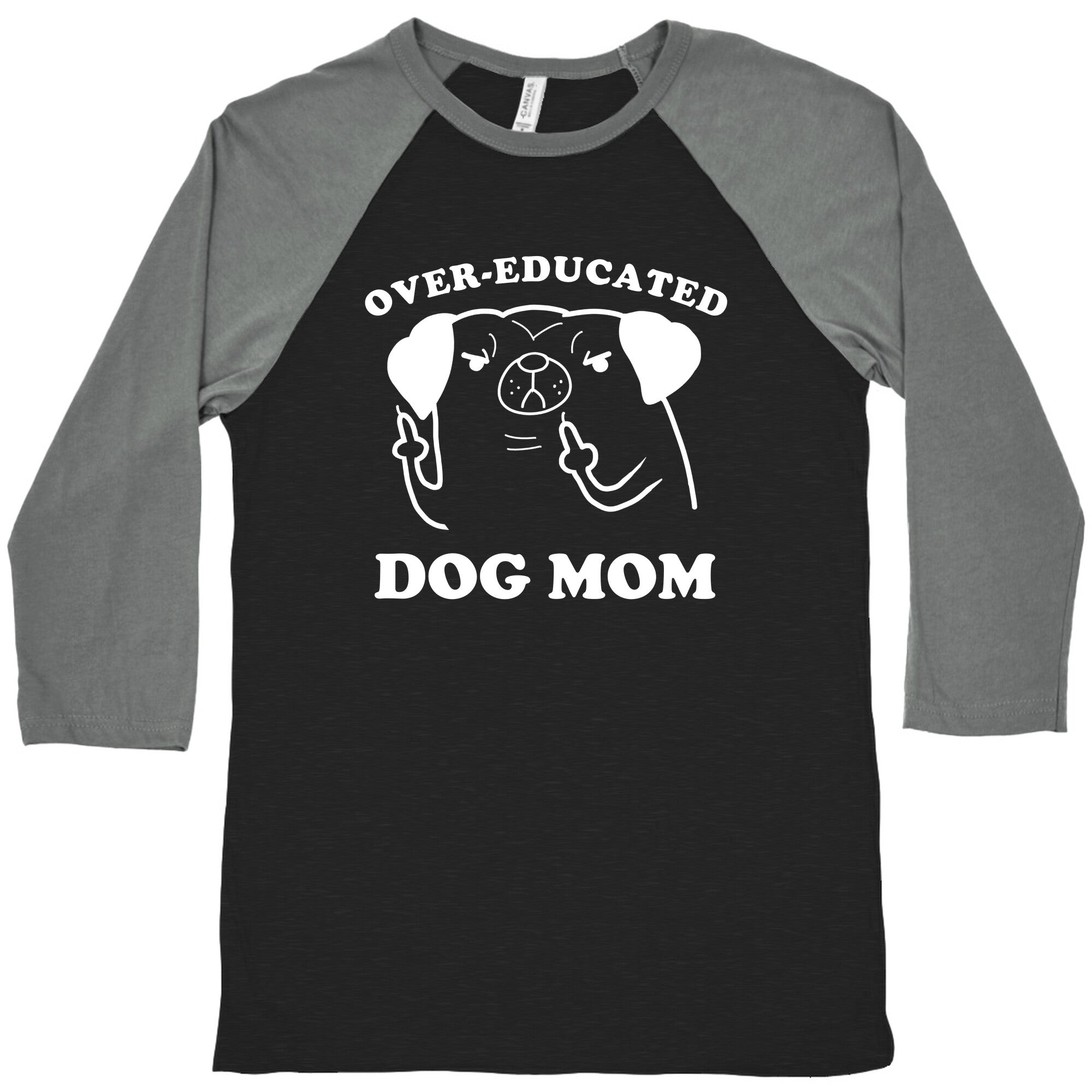 Over-educated Dog Mom Baseball Tee