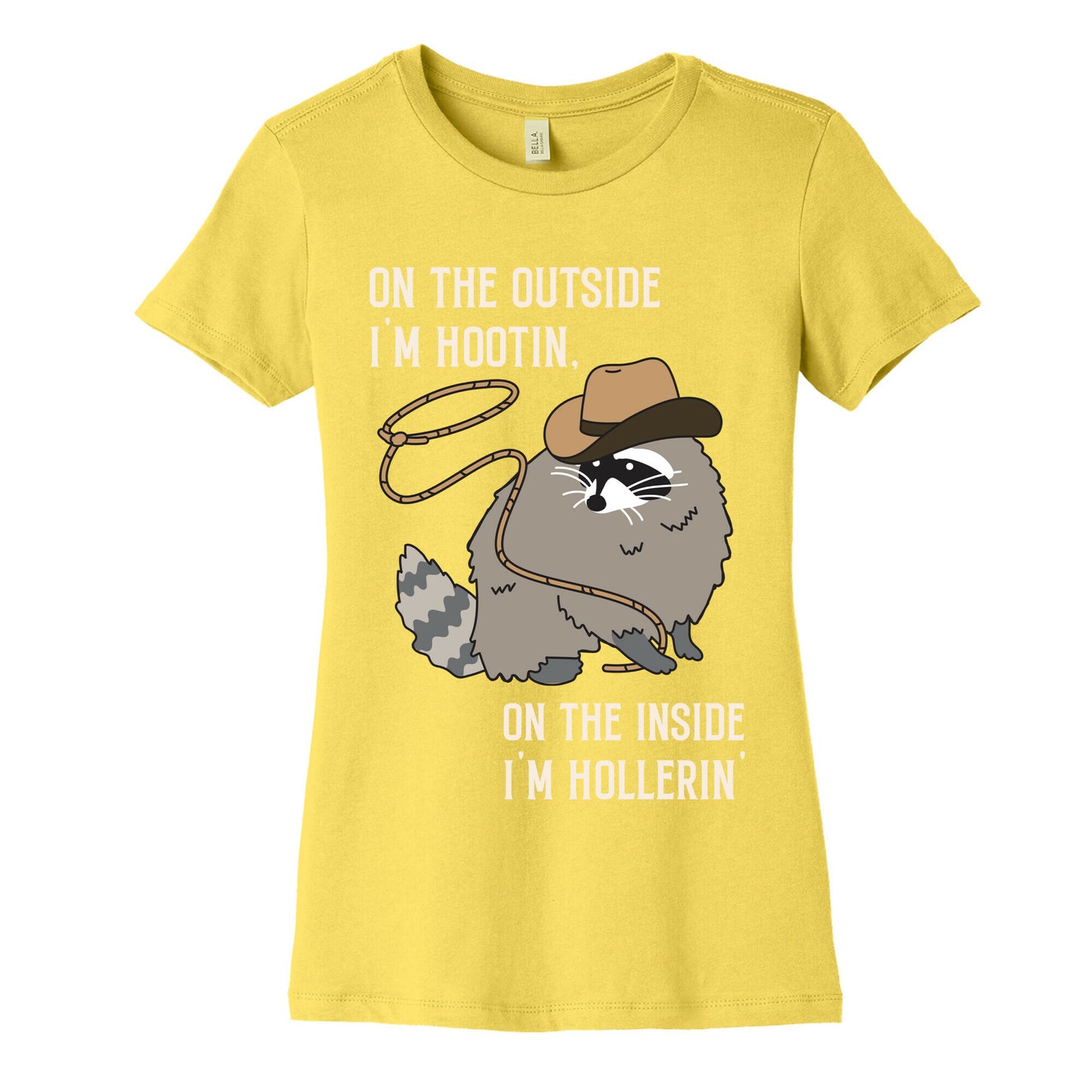 On The Outside I'm Hootin, On The Inside I'm Hollerin' Women's Cotton Tee