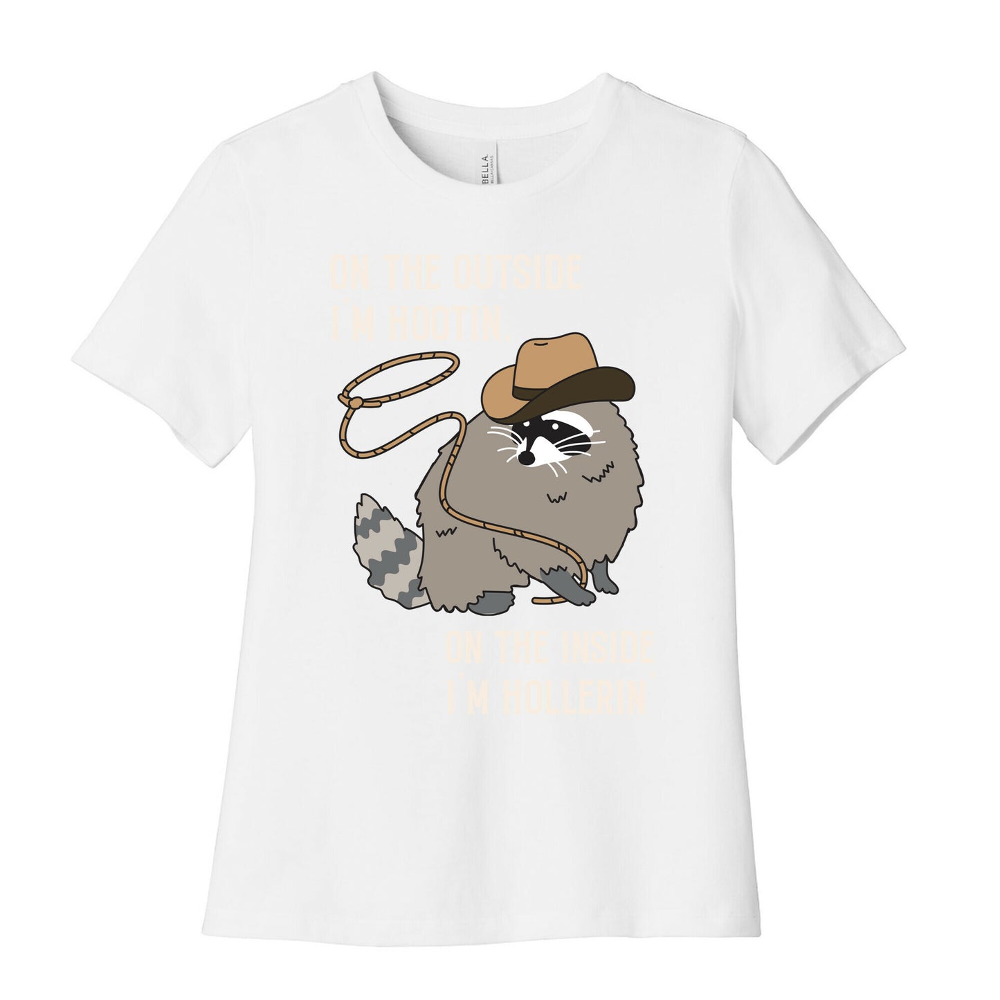 On The Outside I'm Hootin, On The Inside I'm Hollerin' Women's Cotton Tee