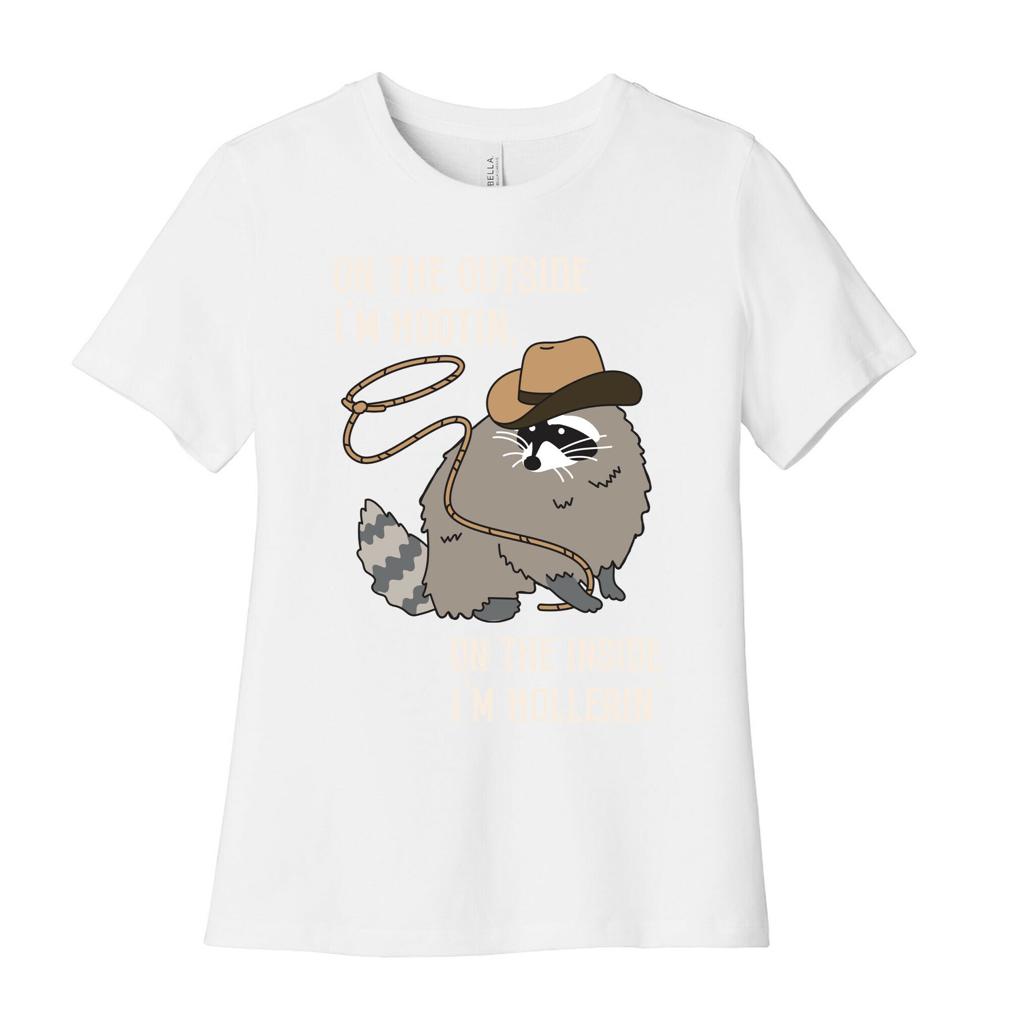 On The Outside I'm Hootin, On The Inside I'm Hollerin' Women's Cotton Tee
