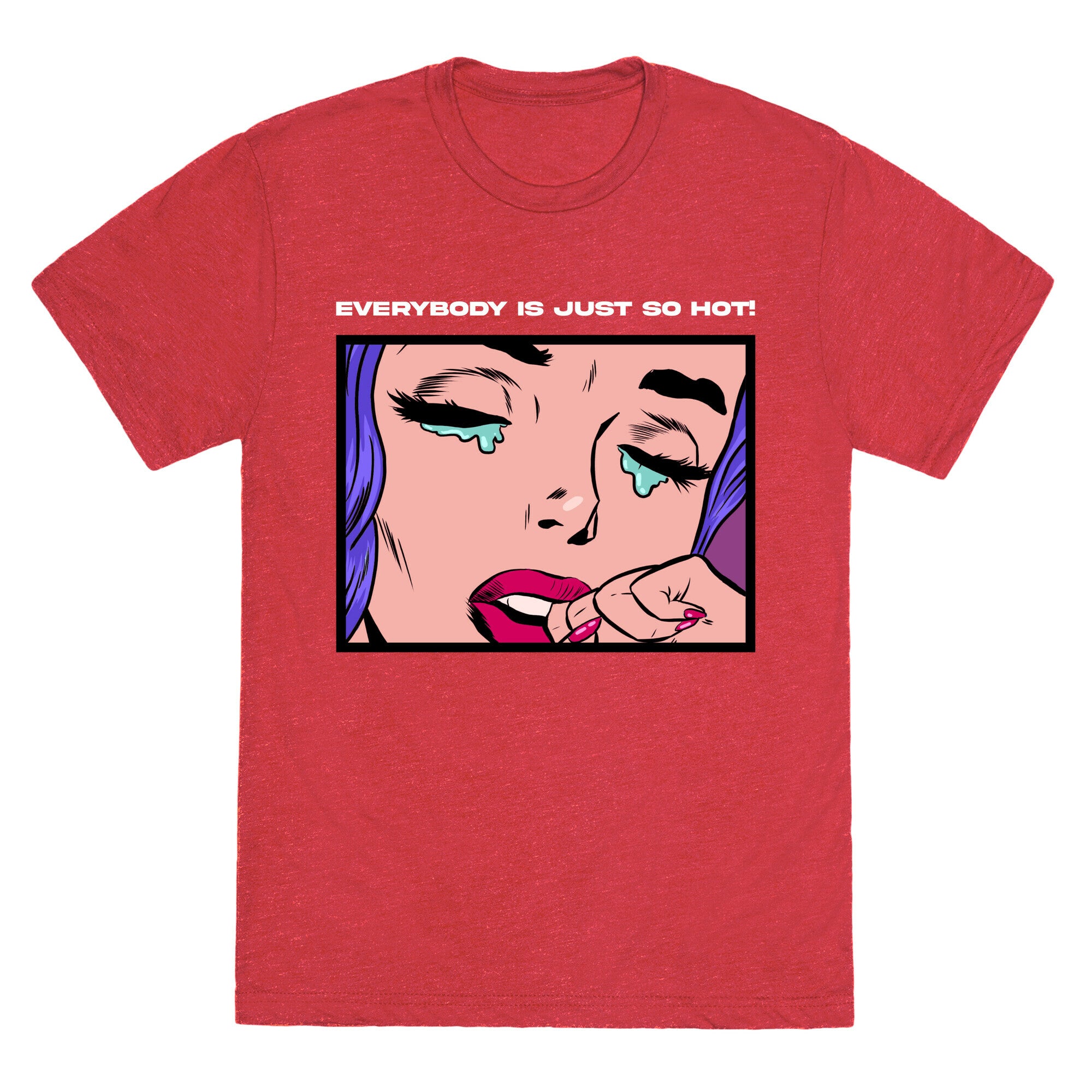 Everybody Is Just So Hot! (A Bisexual Comic) Unisex Triblend Tee