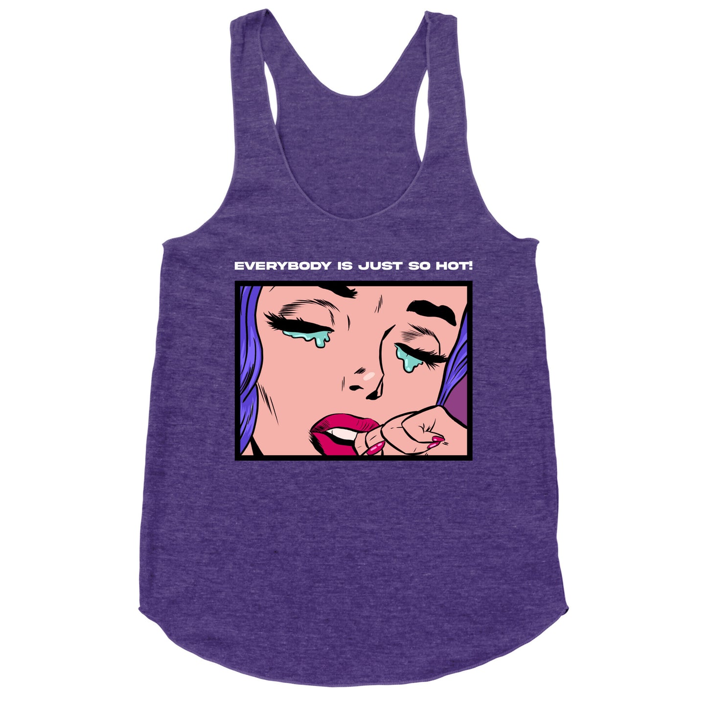 Everybody Is Just So Hot! (A Bisexual Comic) Racerback Tank