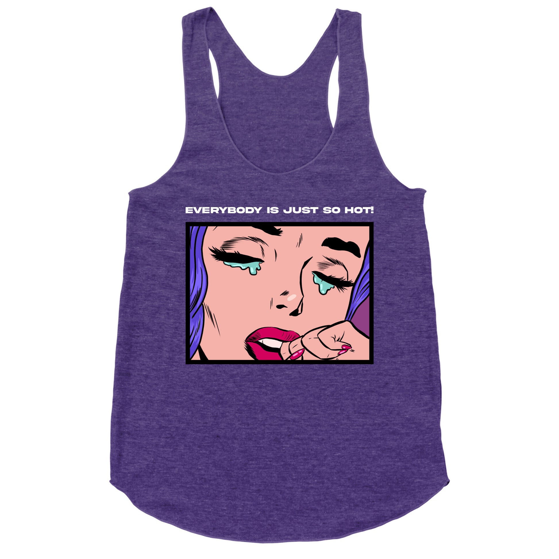 Everybody Is Just So Hot! (A Bisexual Comic) Racerback Tank