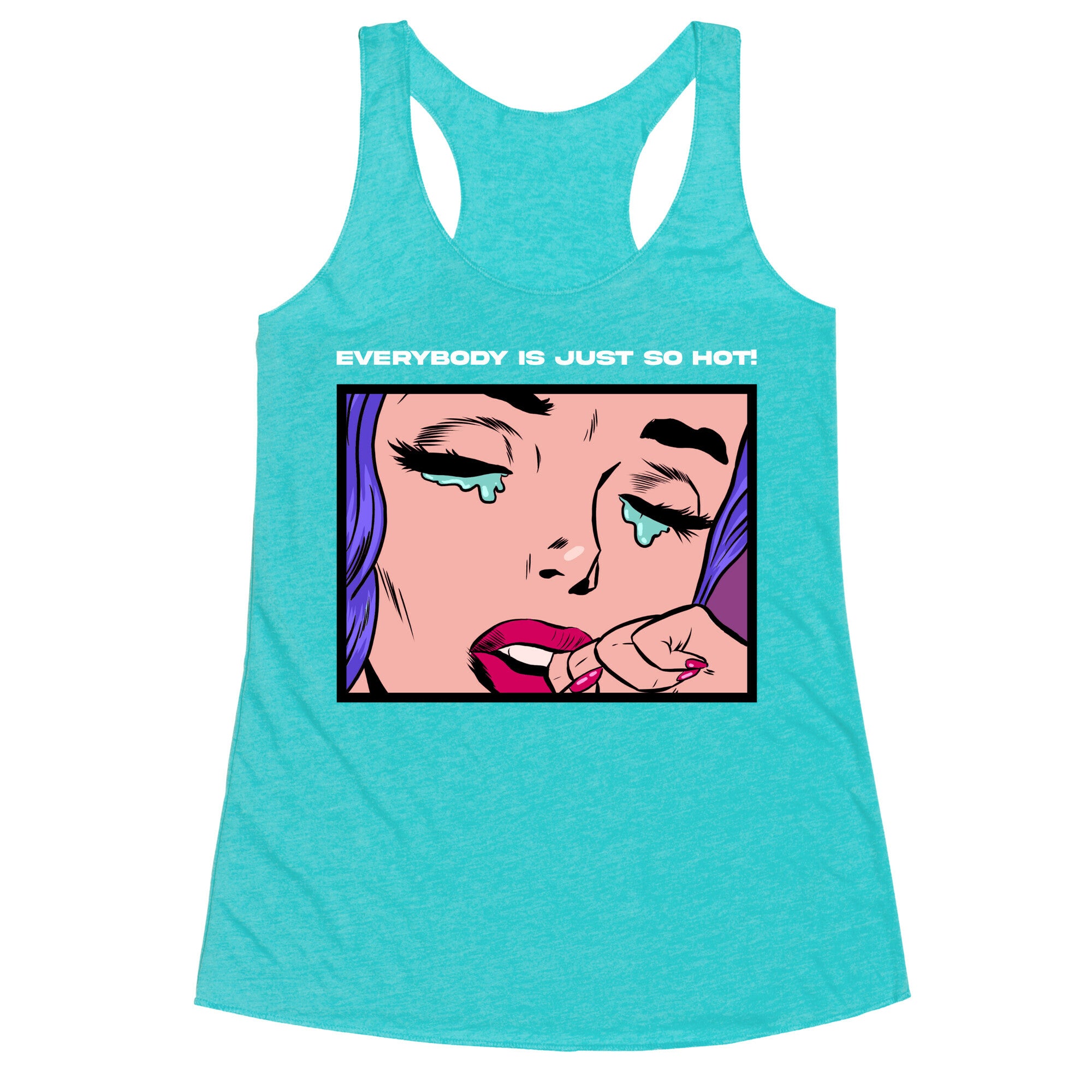 Everybody Is Just So Hot! (A Bisexual Comic) Racerback Tank