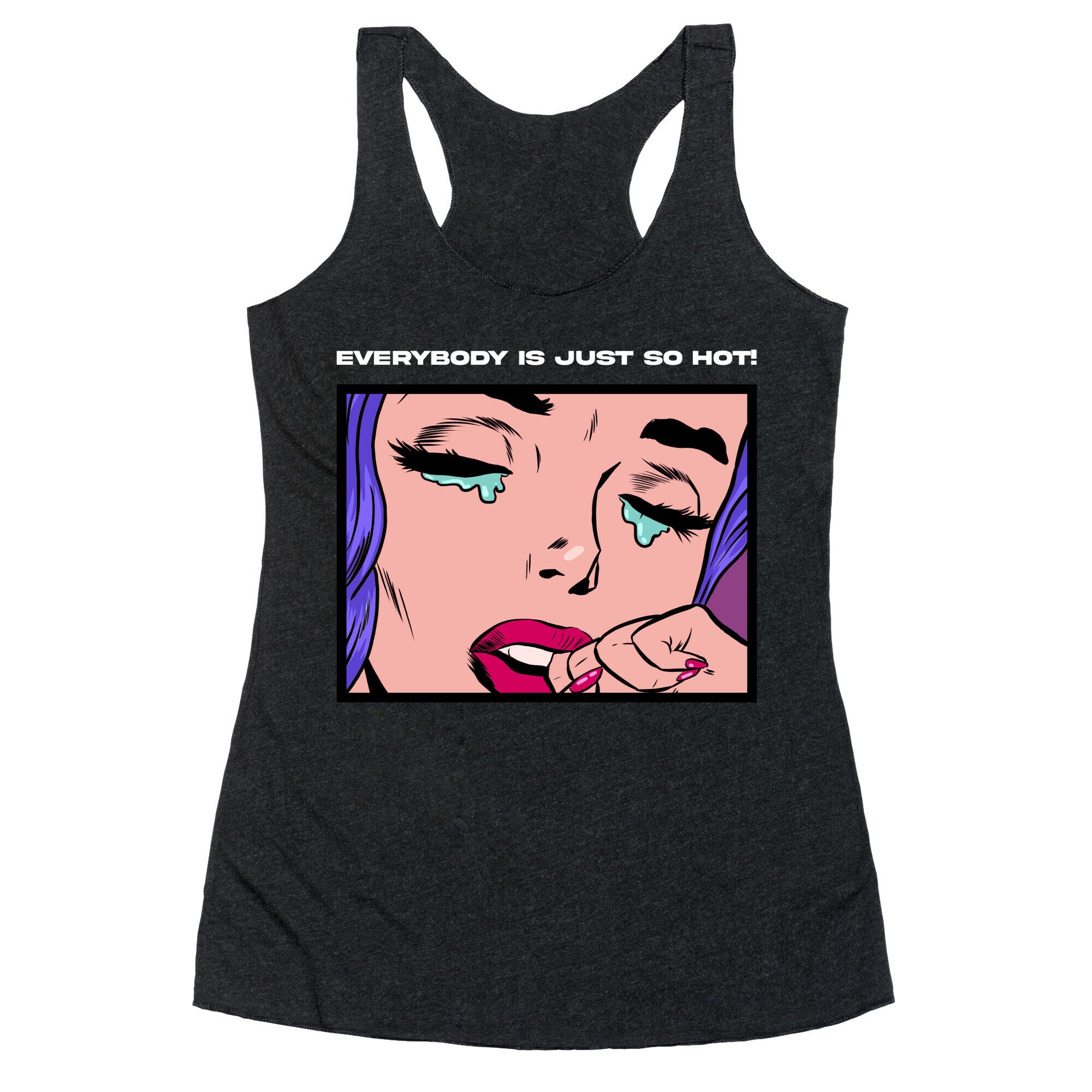 Everybody Is Just So Hot! (A Bisexual Comic) Racerback Tank