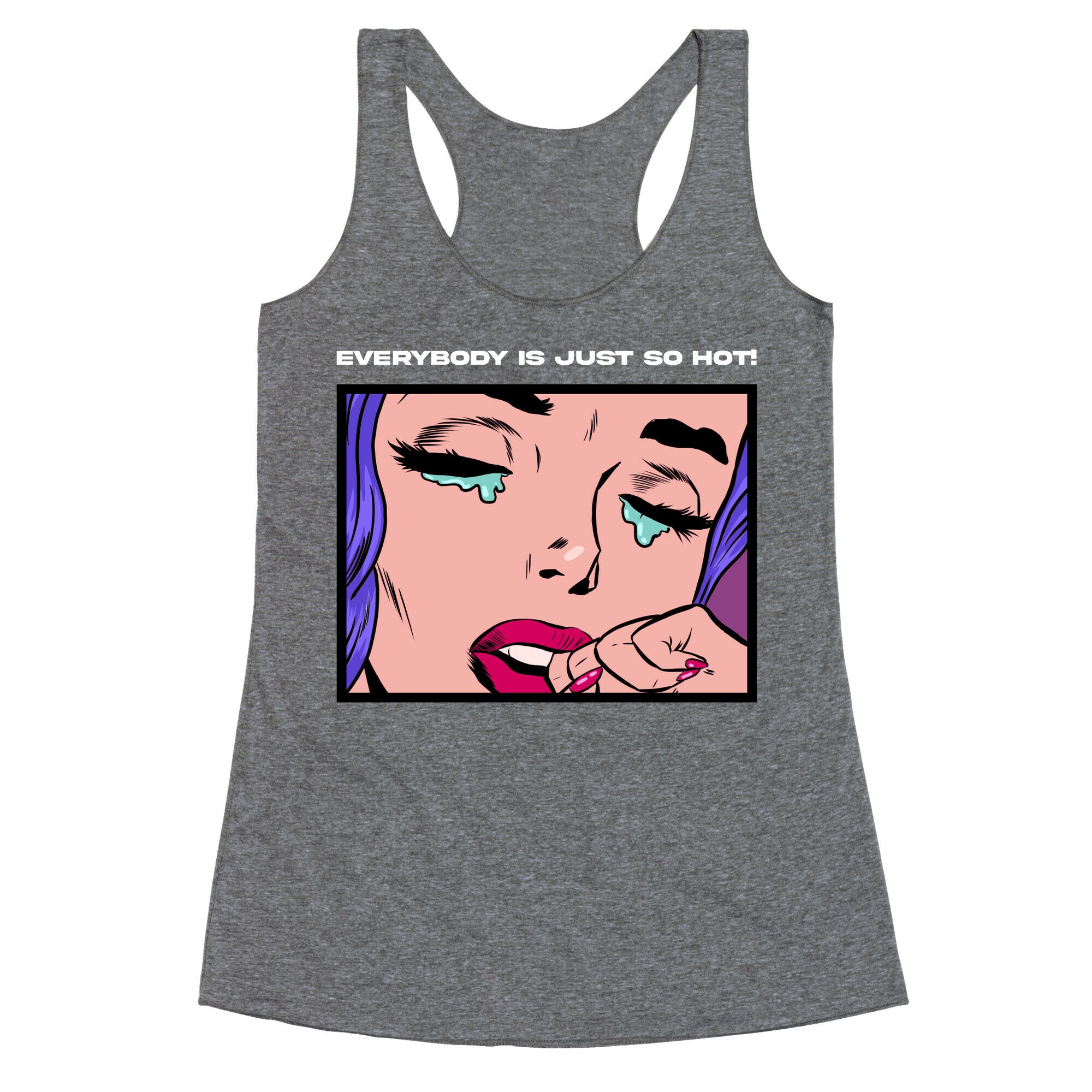 Everybody Is Just So Hot! (A Bisexual Comic) Racerback Tank