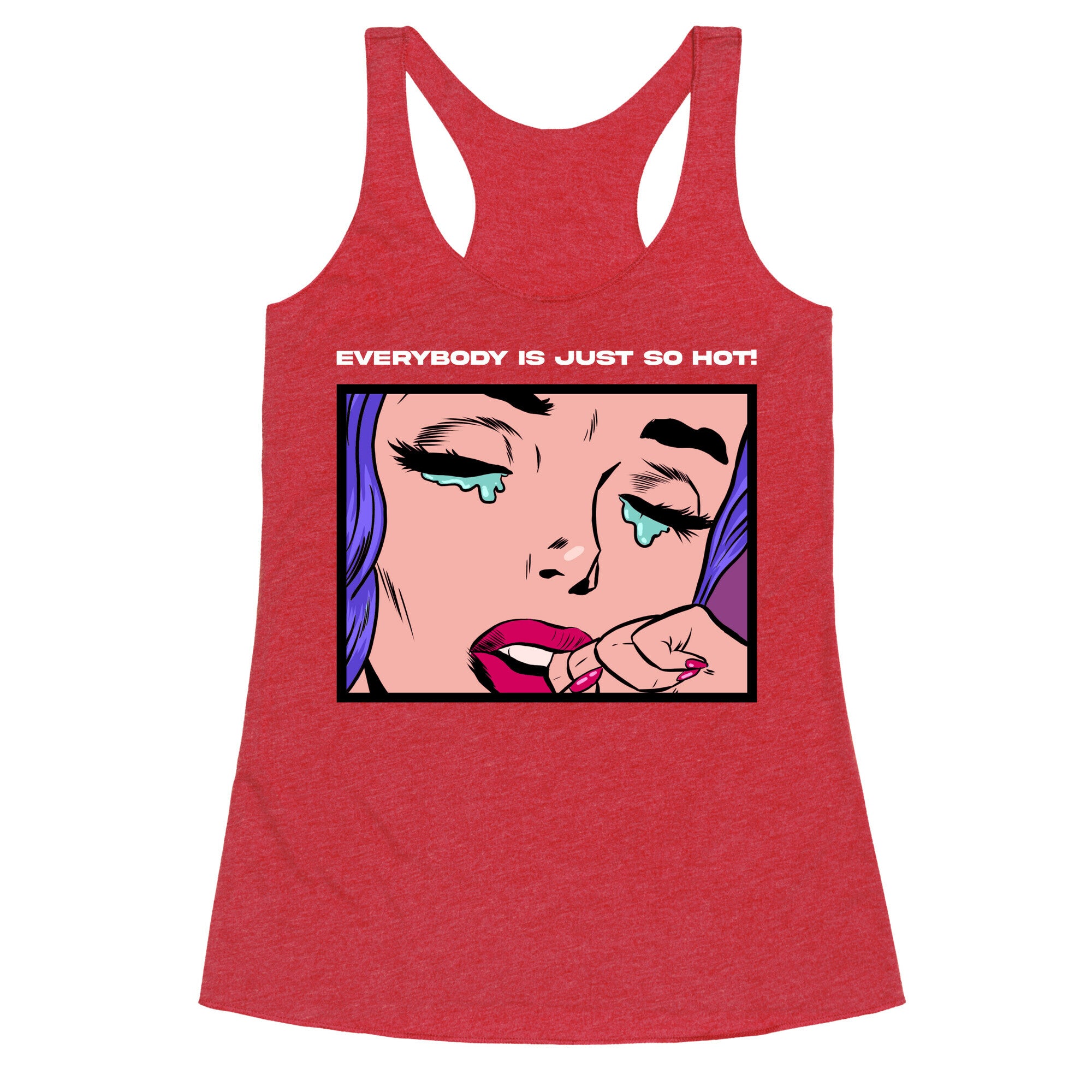 Everybody Is Just So Hot! (A Bisexual Comic) Racerback Tank