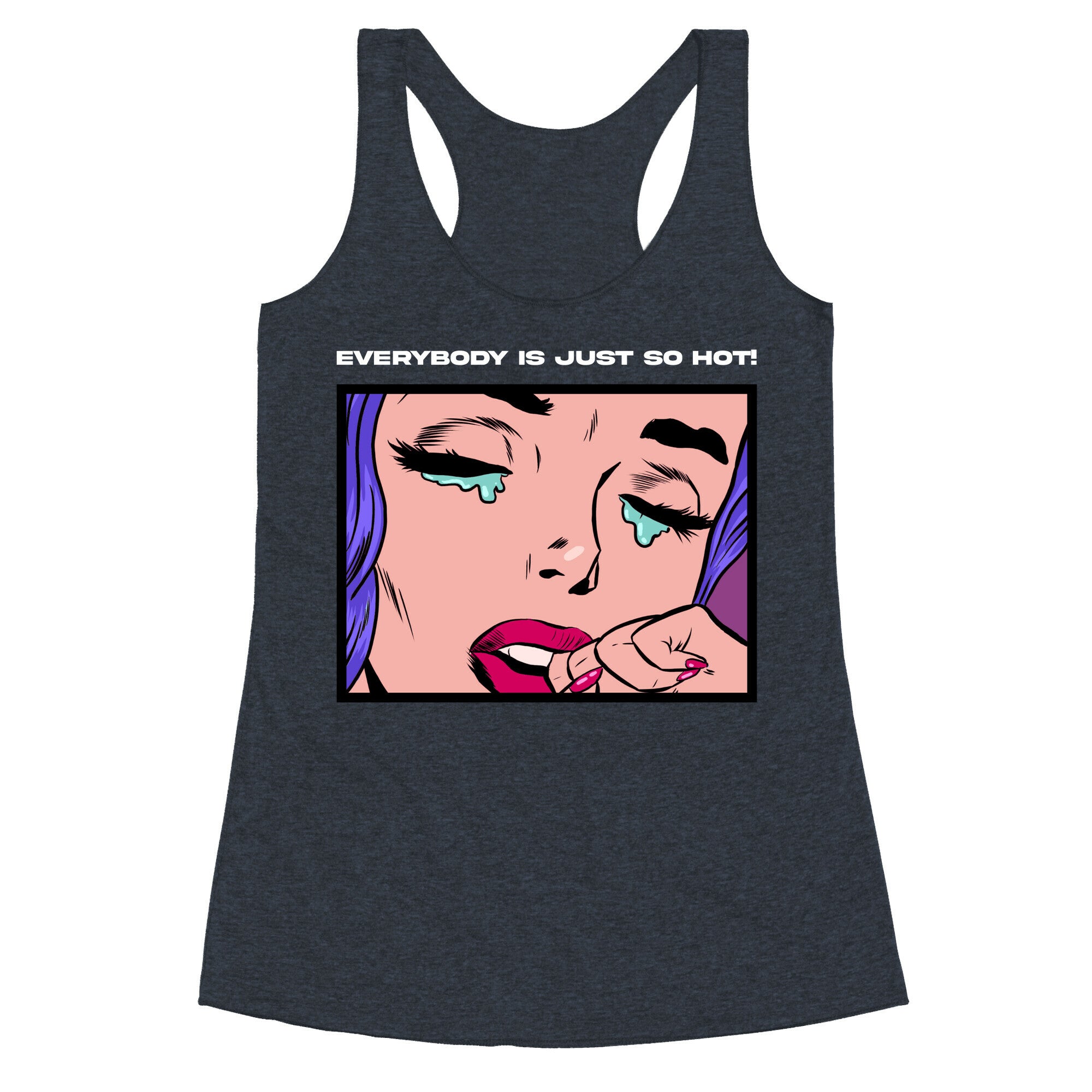 Everybody Is Just So Hot! (A Bisexual Comic) Racerback Tank