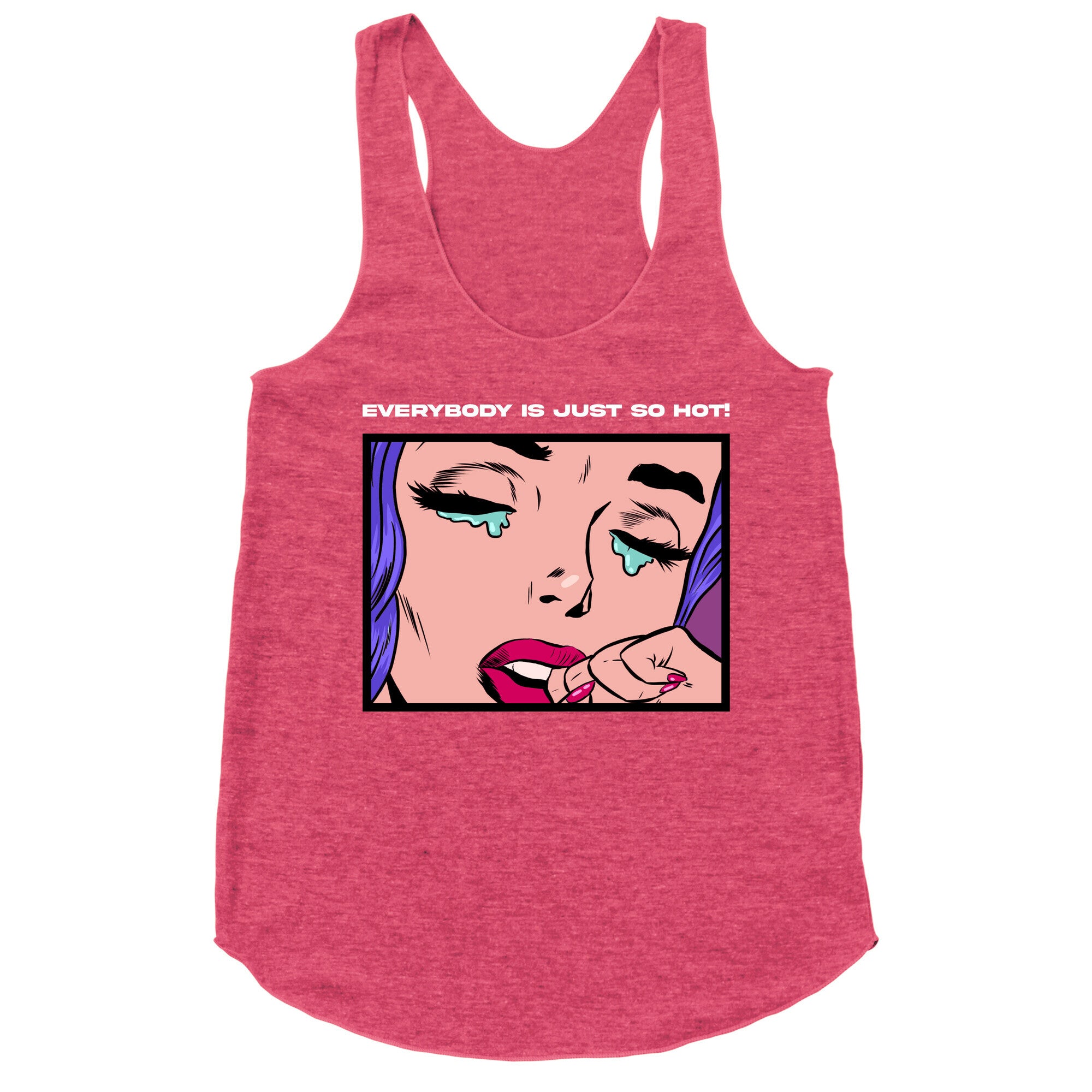 Everybody Is Just So Hot! (A Bisexual Comic) Racerback Tank