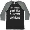 Sorry For Having Great Tits & Correct Opinions Baseball Tee